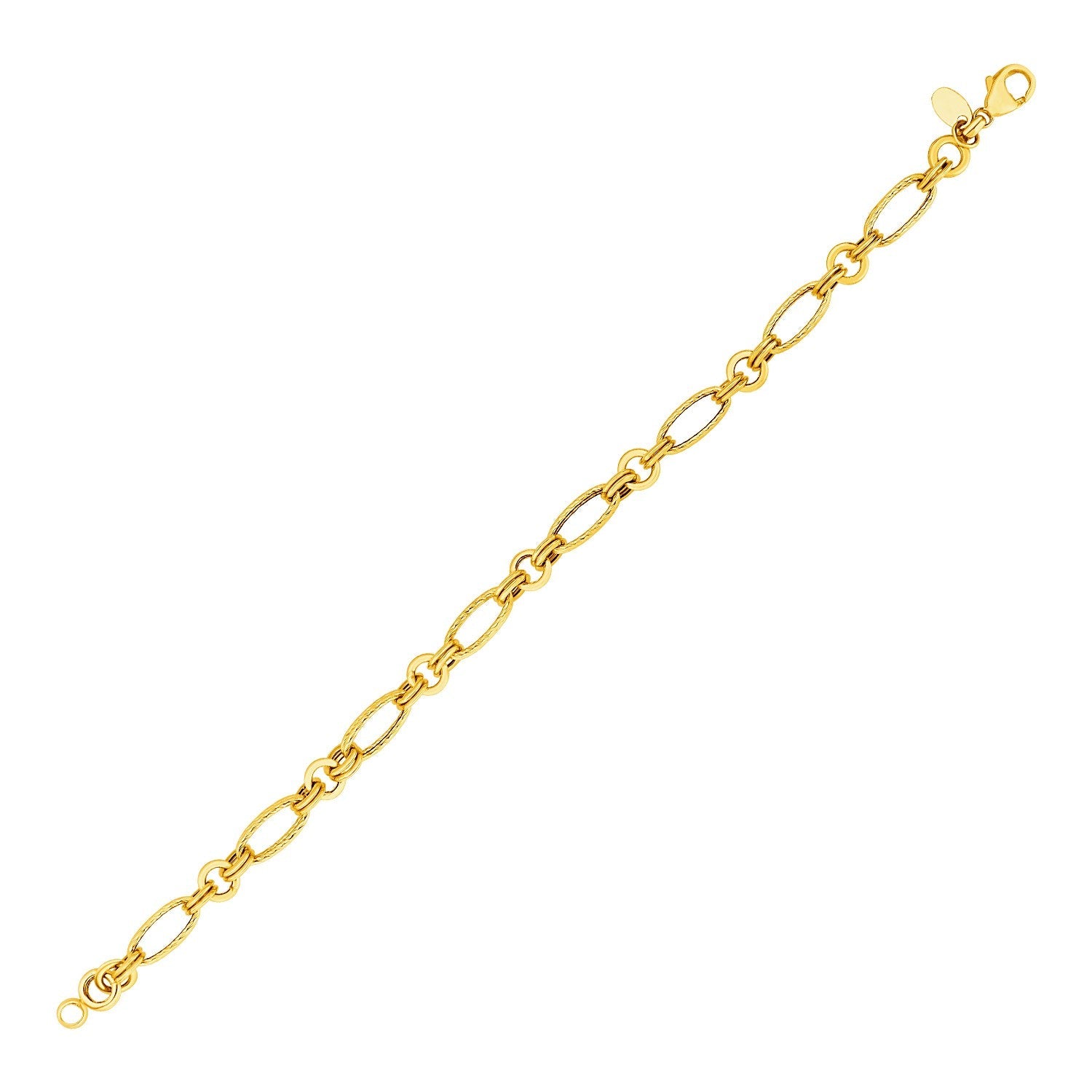 14k Yellow Gold Twisted and Polished Link Bracelet - LinkagejewelrydesignLinkagejewelrydesign