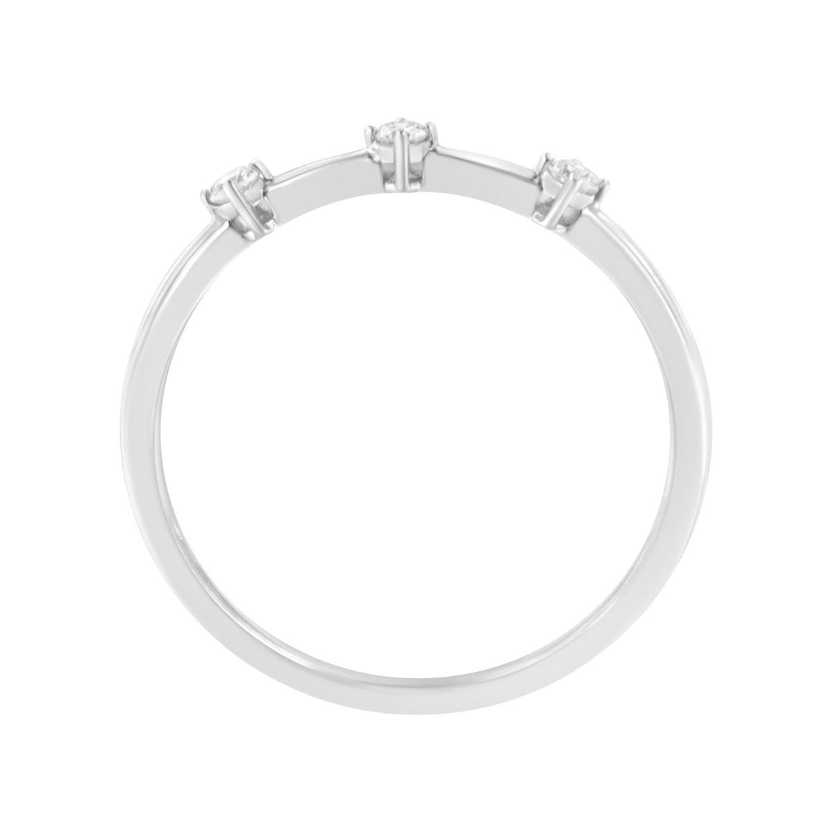 14kt Gold Plated Tri Tone .925 Sterling Silver 1/3 Cttw Prong-Set Round-Cut Diamond Three Piece Stackable Band Ring Set (I-J Color, I1-I2 Clarity) - Size 6 - LinkagejewelrydesignLinkagejewelrydesign