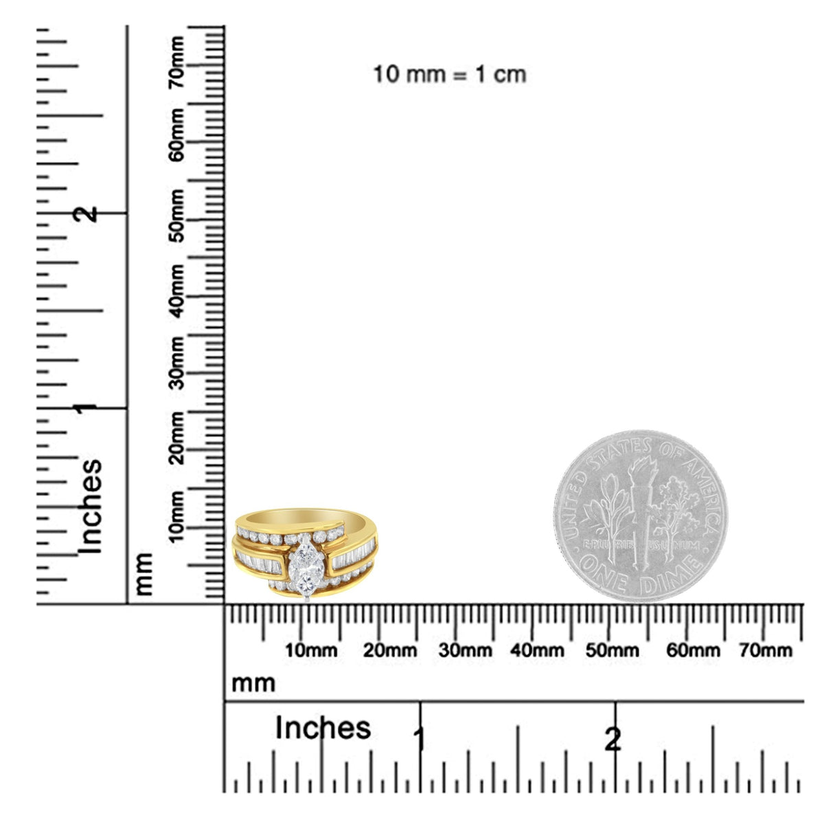 14KT Two-Toned Diamond Cocktail Ring (1 1/3 cttw, H-I Color, SI1-SI2 Clarity) - LinkagejewelrydesignLinkagejewelrydesign