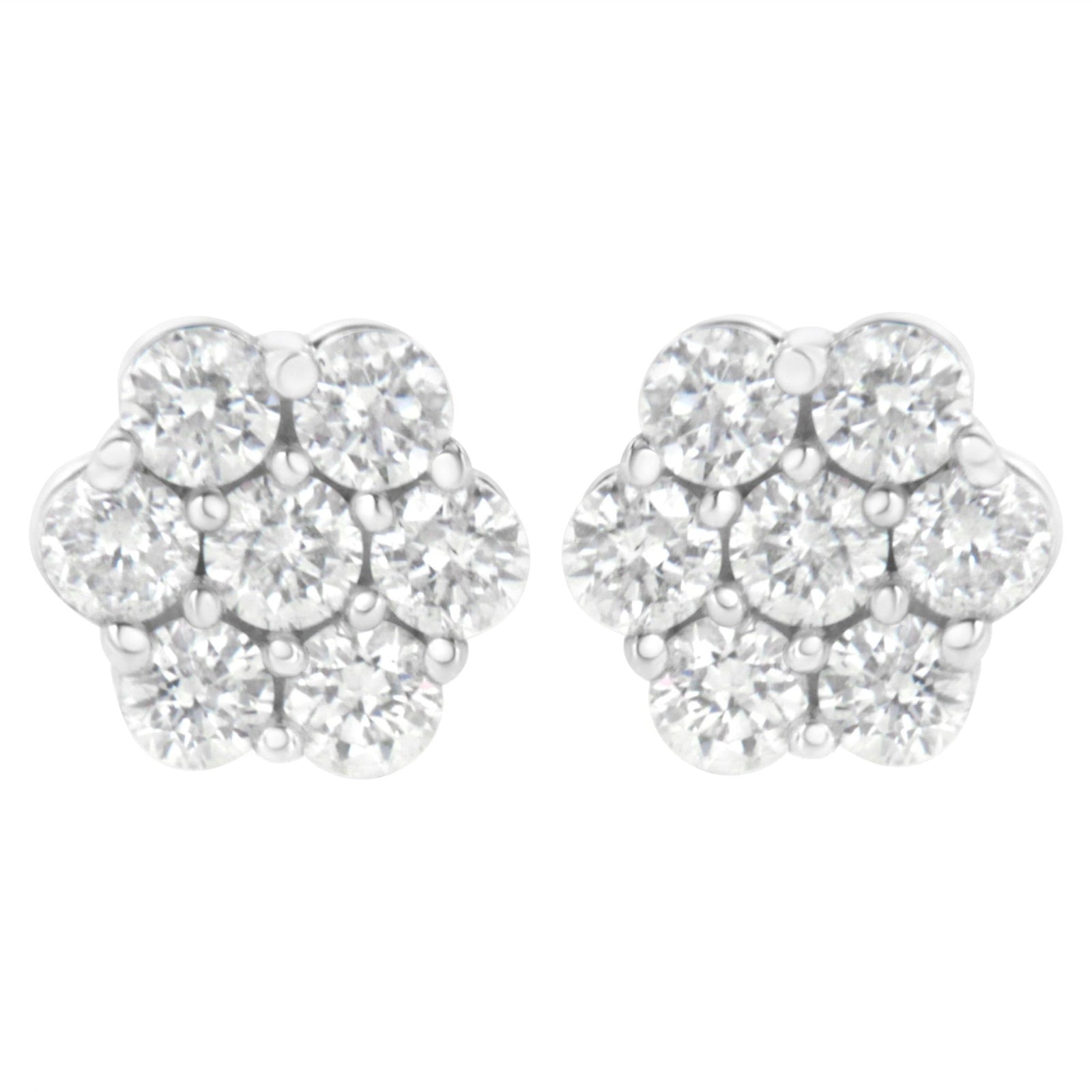 14KT White Gold 1 cttw Diamond Composite Stud Earrings (I-J, SI2-I1) - LinkagejewelrydesignLinkagejewelrydesign