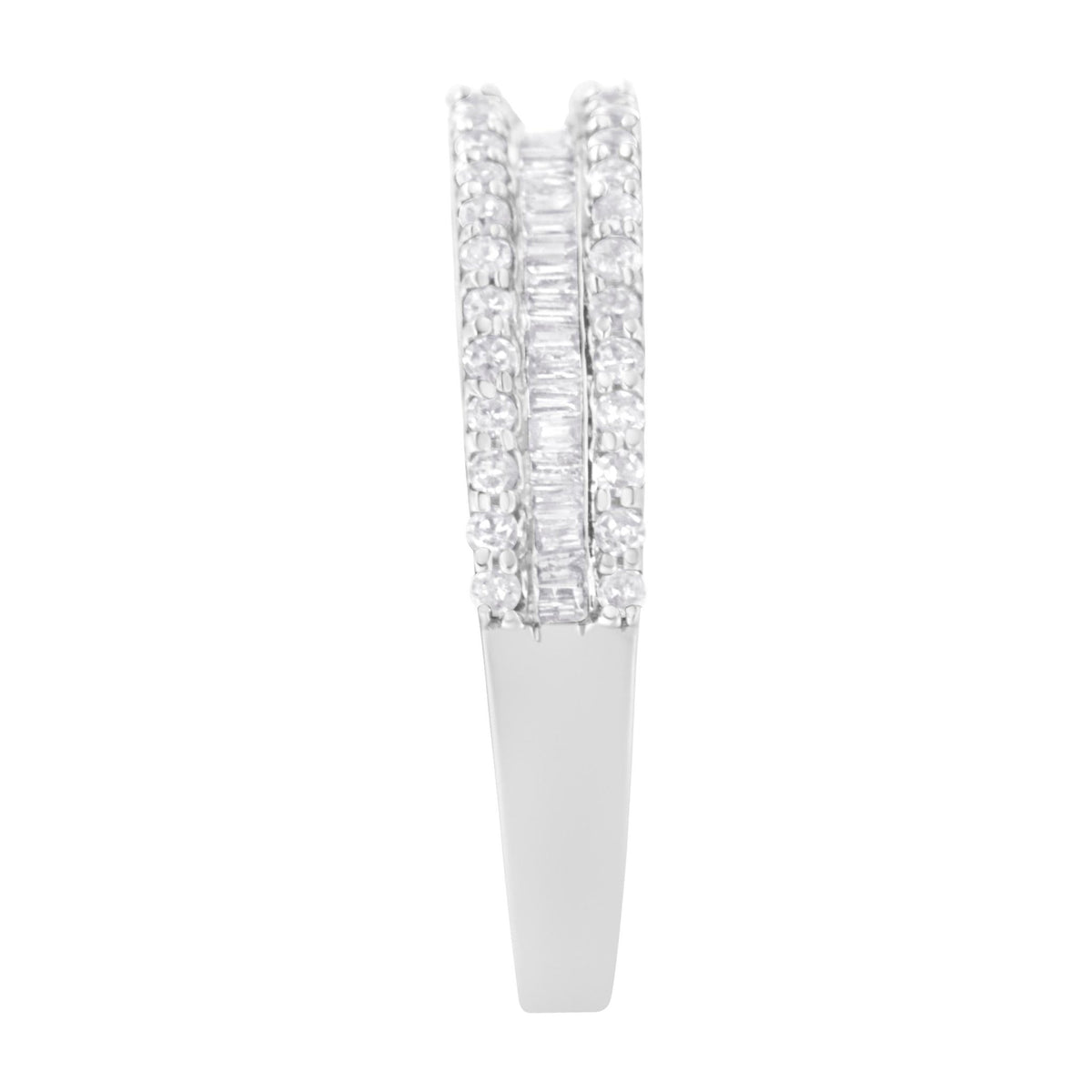 14KT White Gold 1/2 Cttw Diamond Modern Band Ring (H-I Color, SI2-I1 Clarity) - Size 7 - LinkagejewelrydesignLinkagejewelrydesign