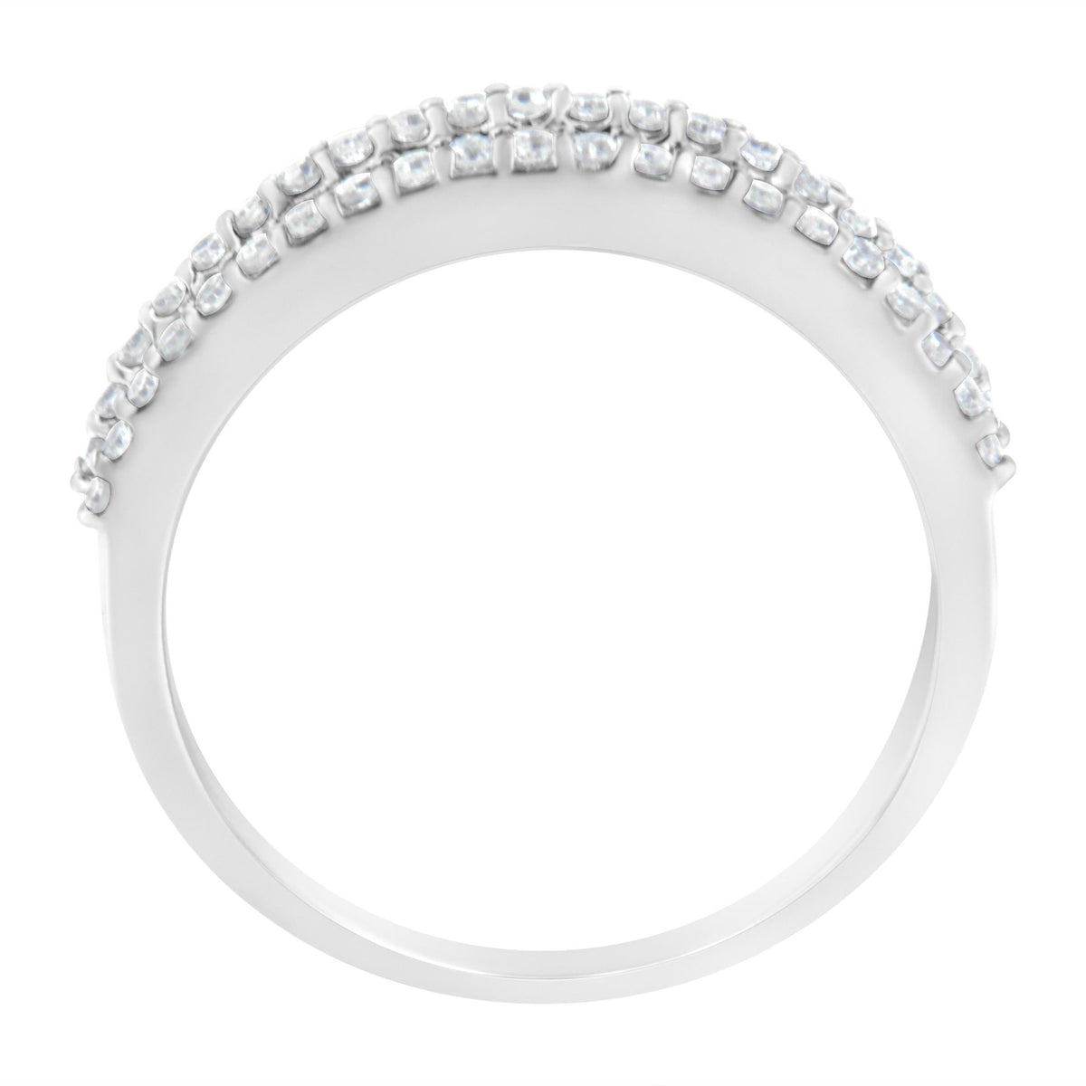 14KT White Gold 1/2 Cttw Diamond Modern Band Ring (H-I Color, SI2-I1 Clarity) - Size 7 - LinkagejewelrydesignLinkagejewelrydesign