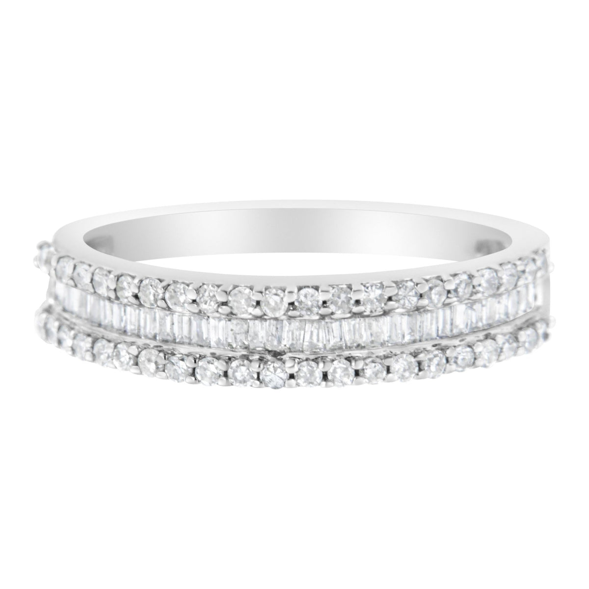 14KT White Gold 1/2 Cttw Diamond Modern Band Ring (H-I Color, SI2-I1 Clarity) - Size 7 - LinkagejewelrydesignLinkagejewelrydesign