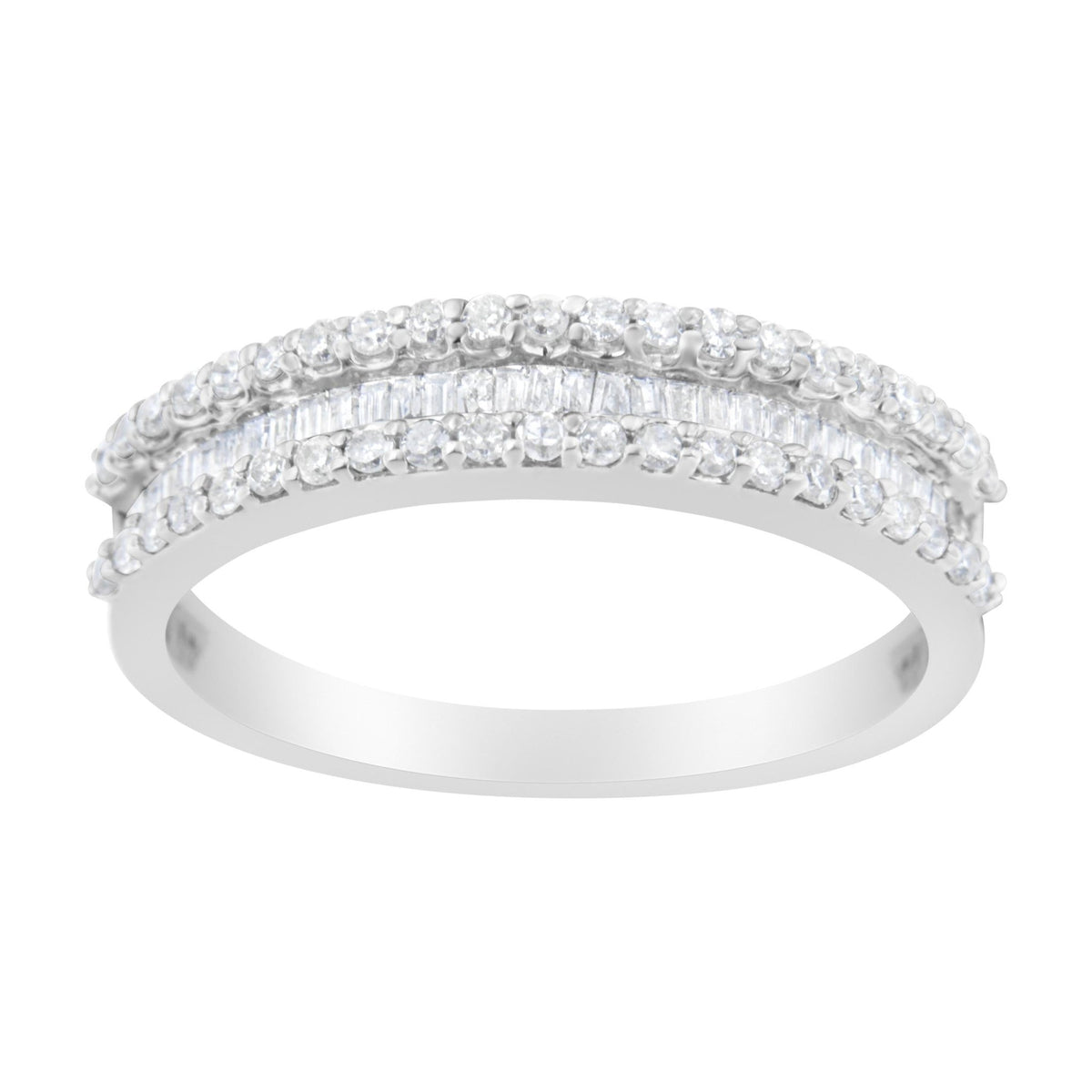 14KT White Gold 1/2 Cttw Diamond Modern Band Ring (H-I Color, SI2-I1 Clarity) - Size 7 - LinkagejewelrydesignLinkagejewelrydesign