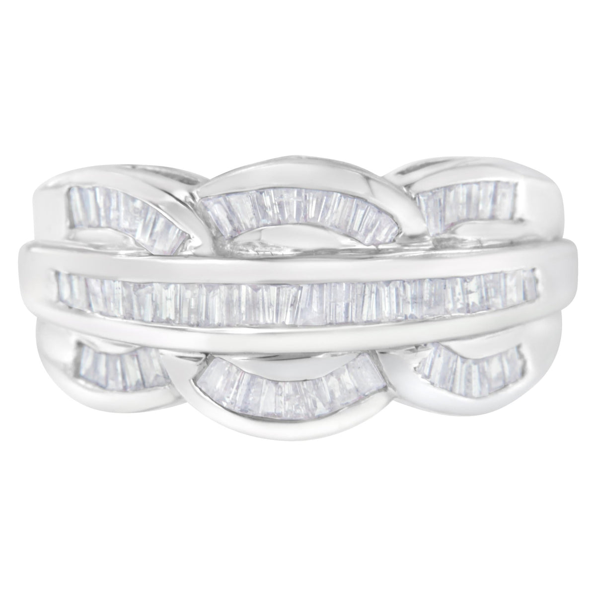 14KT White Gold Diamond Cocktail Band Ring (1 1/2 cttw, H-I Color, I1-I2 Clarity) - LinkagejewelrydesignLinkagejewelrydesign