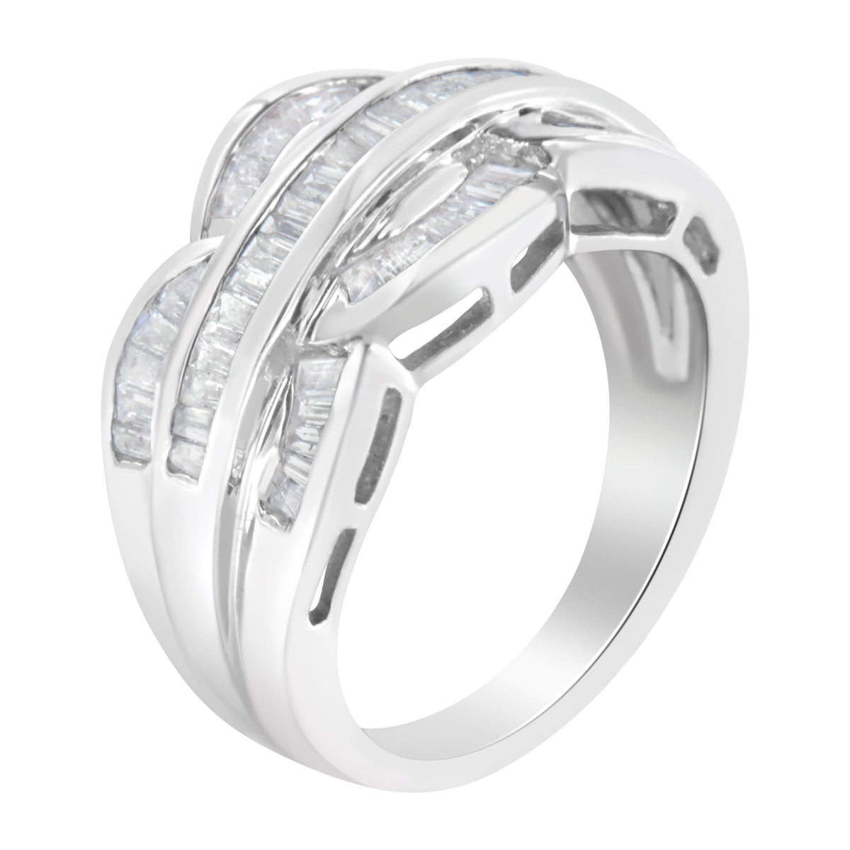 14KT White Gold Diamond Cocktail Band Ring (1 1/2 cttw, H-I Color, I1-I2 Clarity) - LinkagejewelrydesignLinkagejewelrydesign