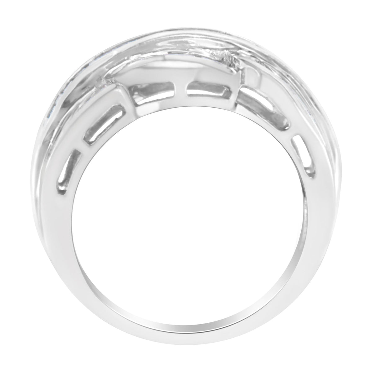 14KT White Gold Diamond Cocktail Band Ring (1 1/2 cttw, H-I Color, I1-I2 Clarity) - LinkagejewelrydesignLinkagejewelrydesign