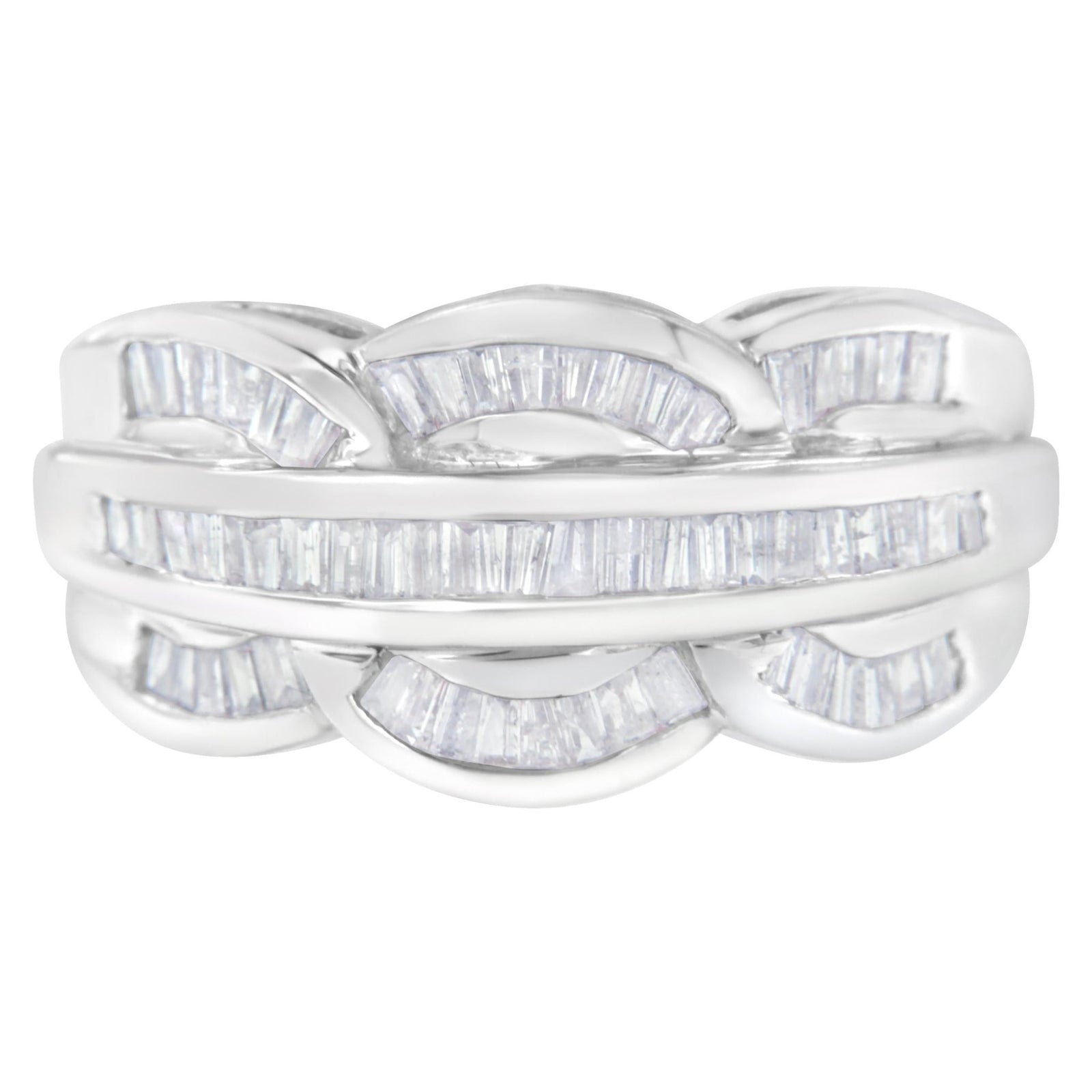 14KT White Gold Diamond Cocktail Band Ring (1 1/2 cttw, H-I Color, I1-I2 Clarity) - LinkagejewelrydesignLinkagejewelrydesign