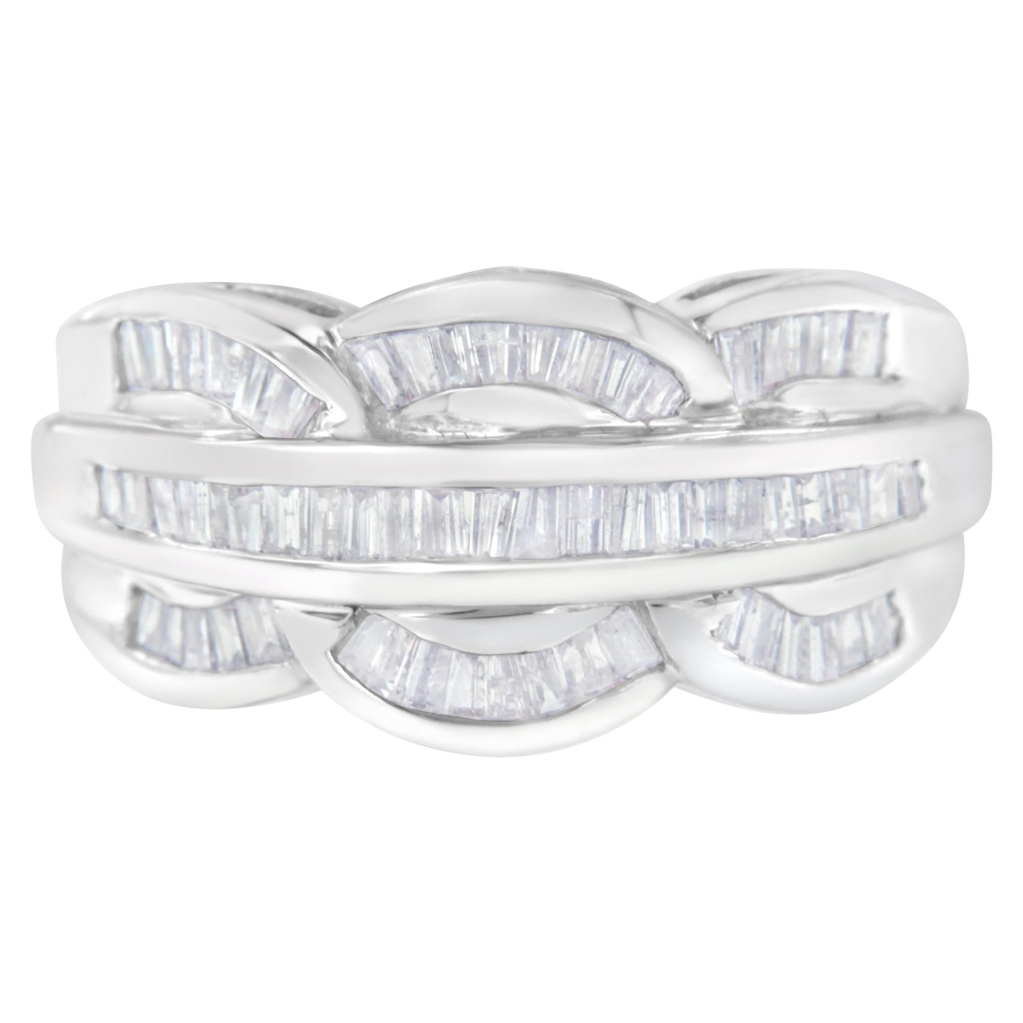 14KT White Gold Diamond Cocktail Band Ring (1 1/2 cttw, H-I Color, I1-I2 Clarity) - LinkagejewelrydesignLinkagejewelrydesign