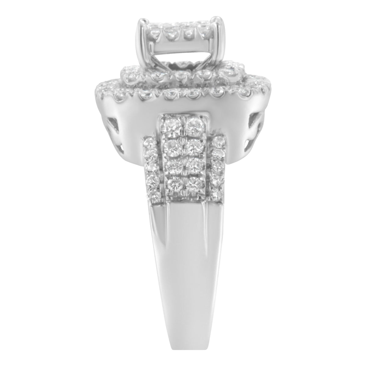 14KT White Gold Diamond Cocktail Ring (1 1/2 cttw, H-I Color, SI2-I1 Clarity) - LinkagejewelrydesignLinkagejewelrydesign