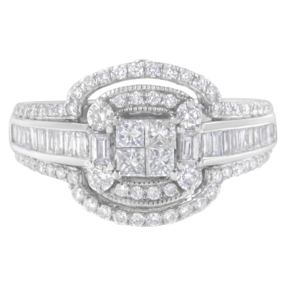 14KT White Gold Diamond Cocktail Ring (1 1/4 cttw, H-I Color, SI2-I1 Clarity) - LinkagejewelrydesignLinkagejewelrydesign