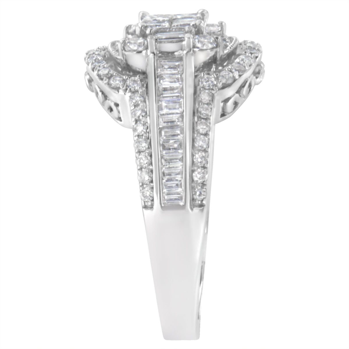 14KT White Gold Diamond Cocktail Ring (1 1/4 cttw, H-I Color, SI2-I1 Clarity) - LinkagejewelrydesignLinkagejewelrydesign