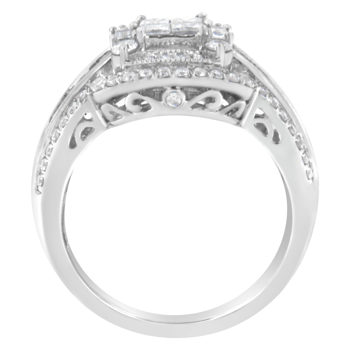 14KT White Gold Diamond Cocktail Ring (1 1/4 cttw, H-I Color, SI2-I1 Clarity) - LinkagejewelrydesignLinkagejewelrydesign