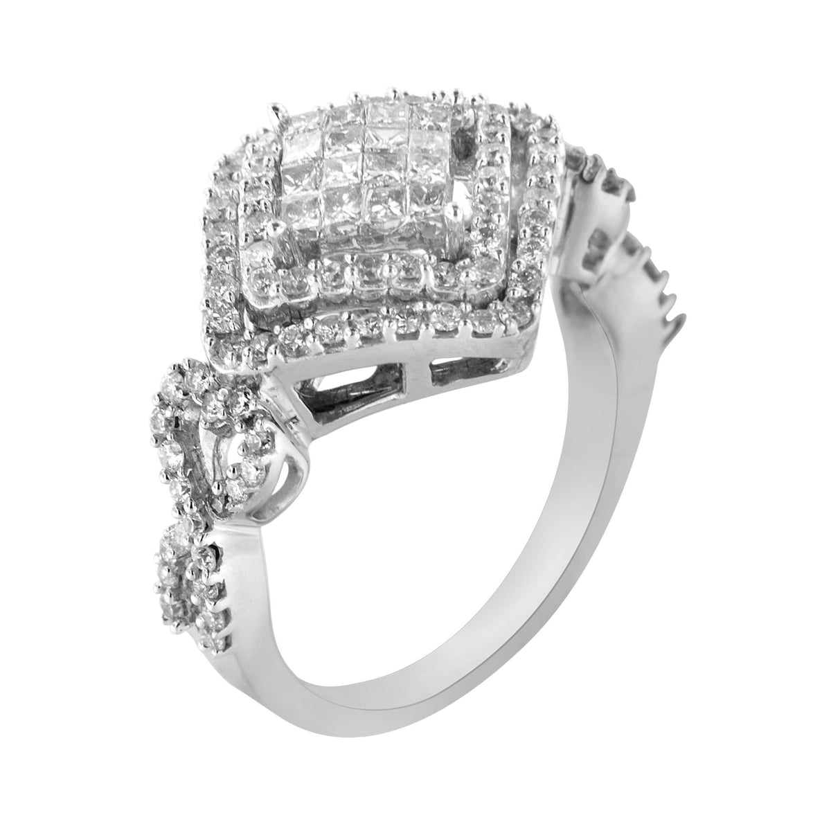 14KT White Gold Diamond Composite Ring (1 cttw, H-I Color, I1-I2 Clarity) - LinkagejewelrydesignLinkagejewelrydesign