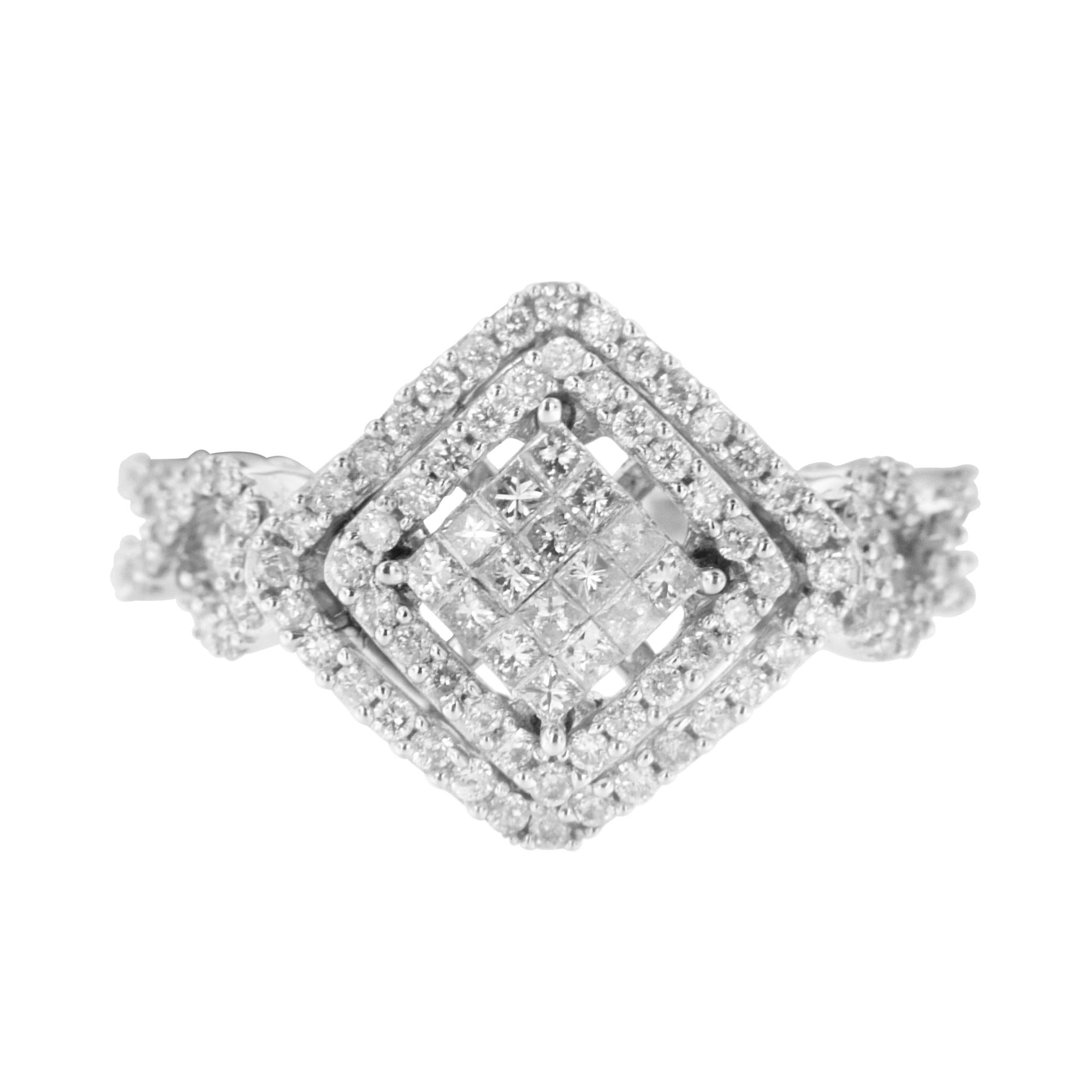14KT White Gold Diamond Composite Ring (1 cttw, H-I Color, I1-I2 Clarity) - LinkagejewelrydesignLinkagejewelrydesign