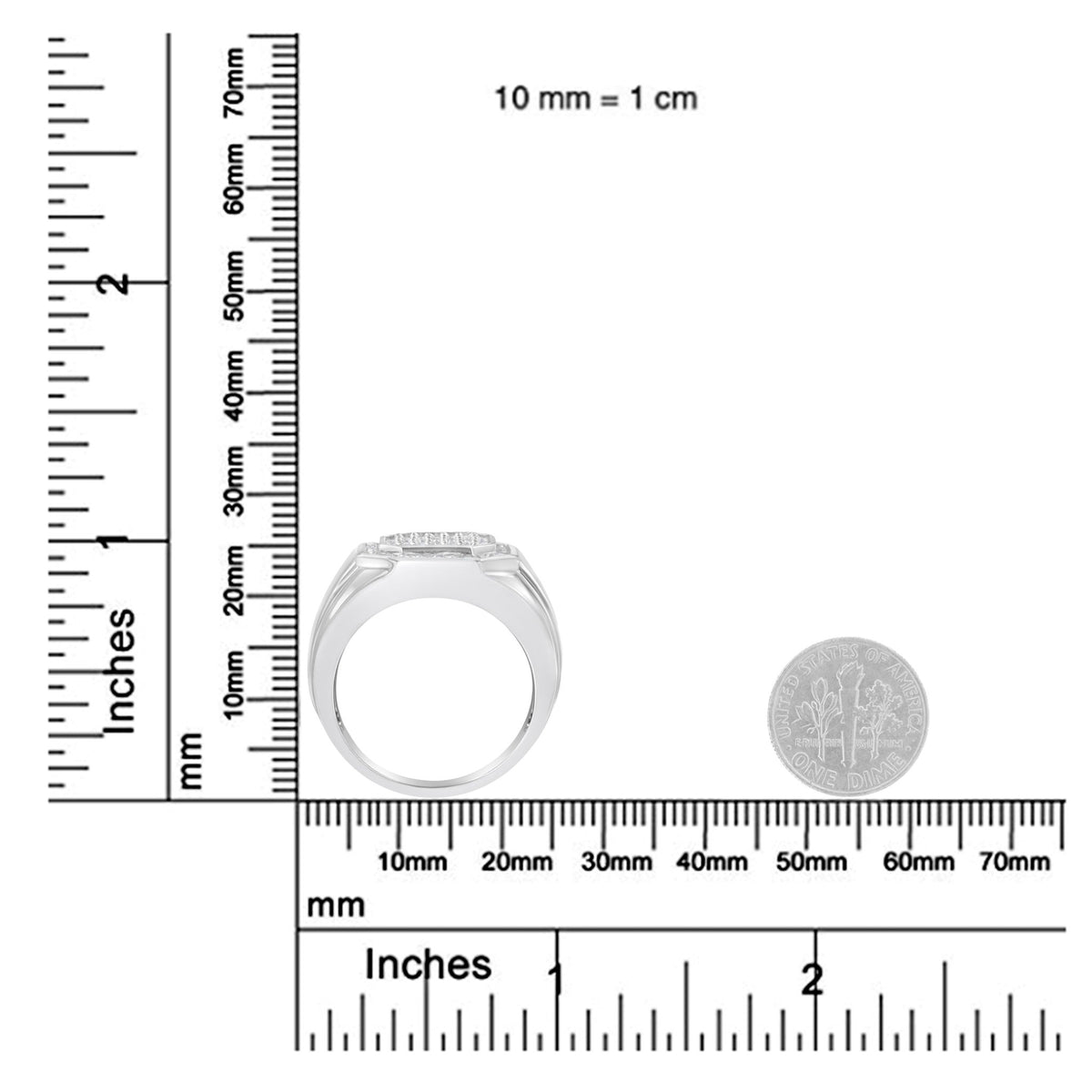 14KT White Gold Diamond Pentagon Shaped Men&#39;s Ring (1 cttw, H-I Color, SI2-I1 Clarity) - LinkagejewelrydesignLinkagejewelrydesign