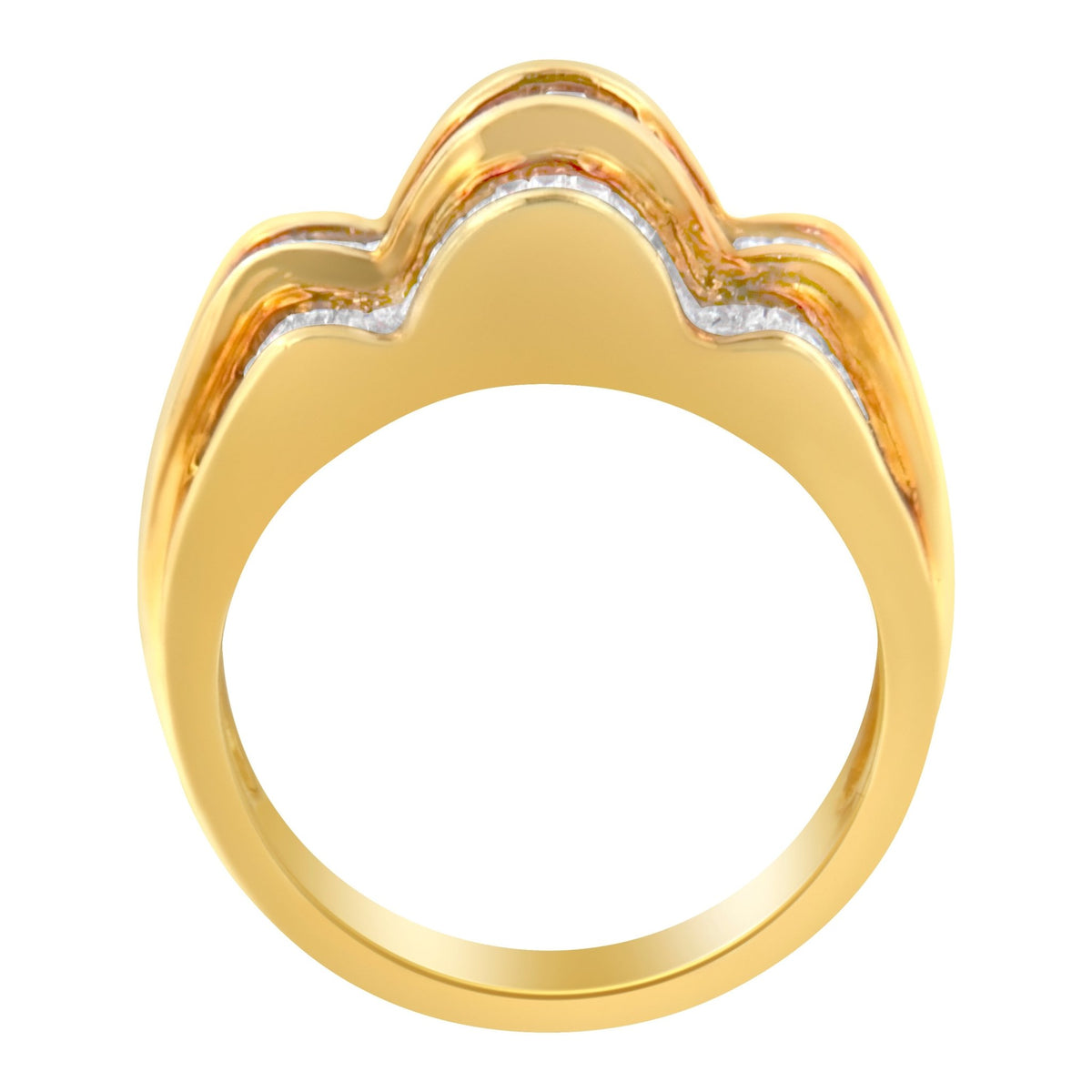 14KT Yellow Gold Diamond Multi-Row Band Ring (1 1/4 cttw, H-I Color, SI1-SI2 Clarity) - LinkagejewelrydesignLinkagejewelrydesign