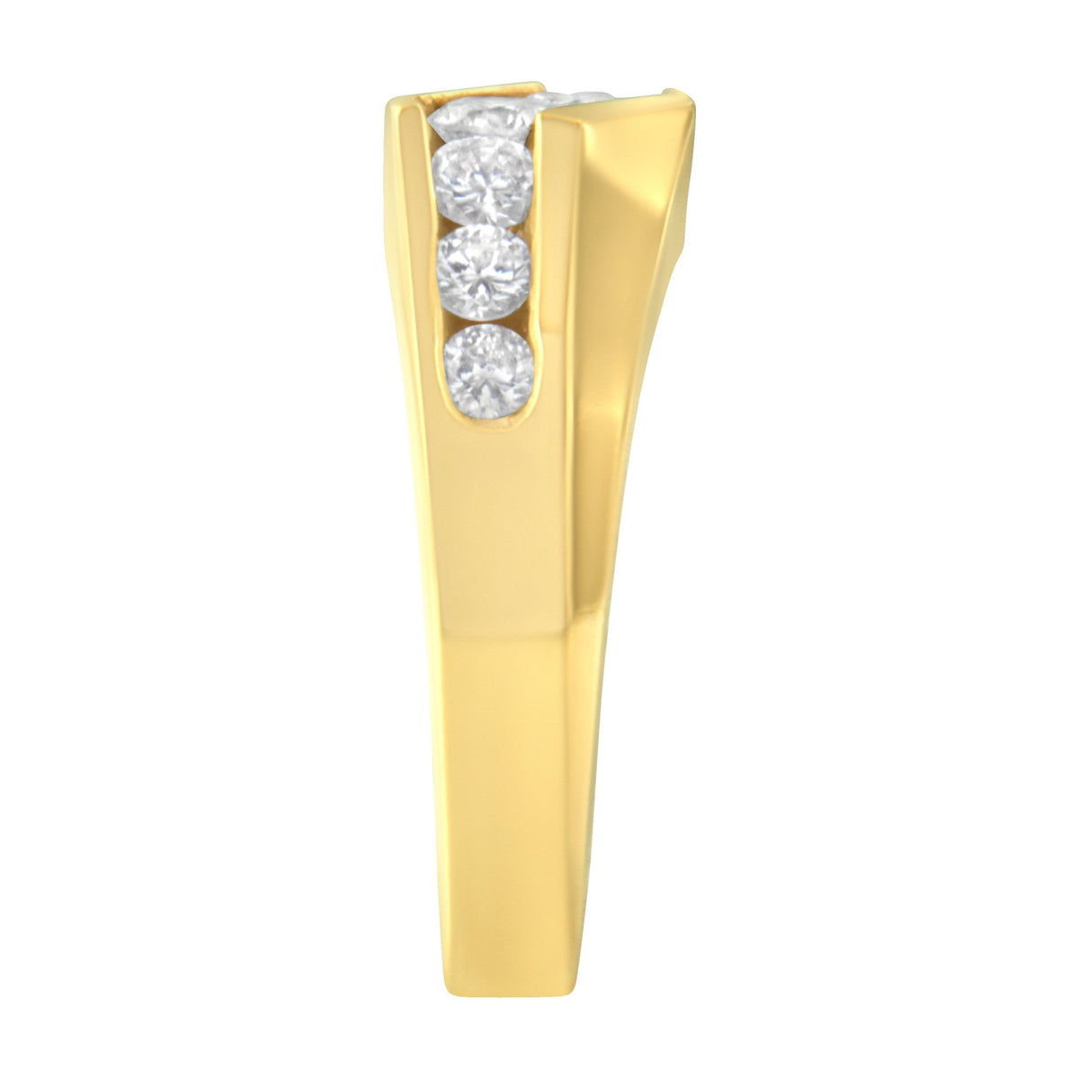 14KT Yellow Gold Men&#39;s Round Cut Diamond Ring (1 cttw, H-I Color, SI2-I1 Clarity) - LinkagejewelrydesignLinkagejewelrydesign