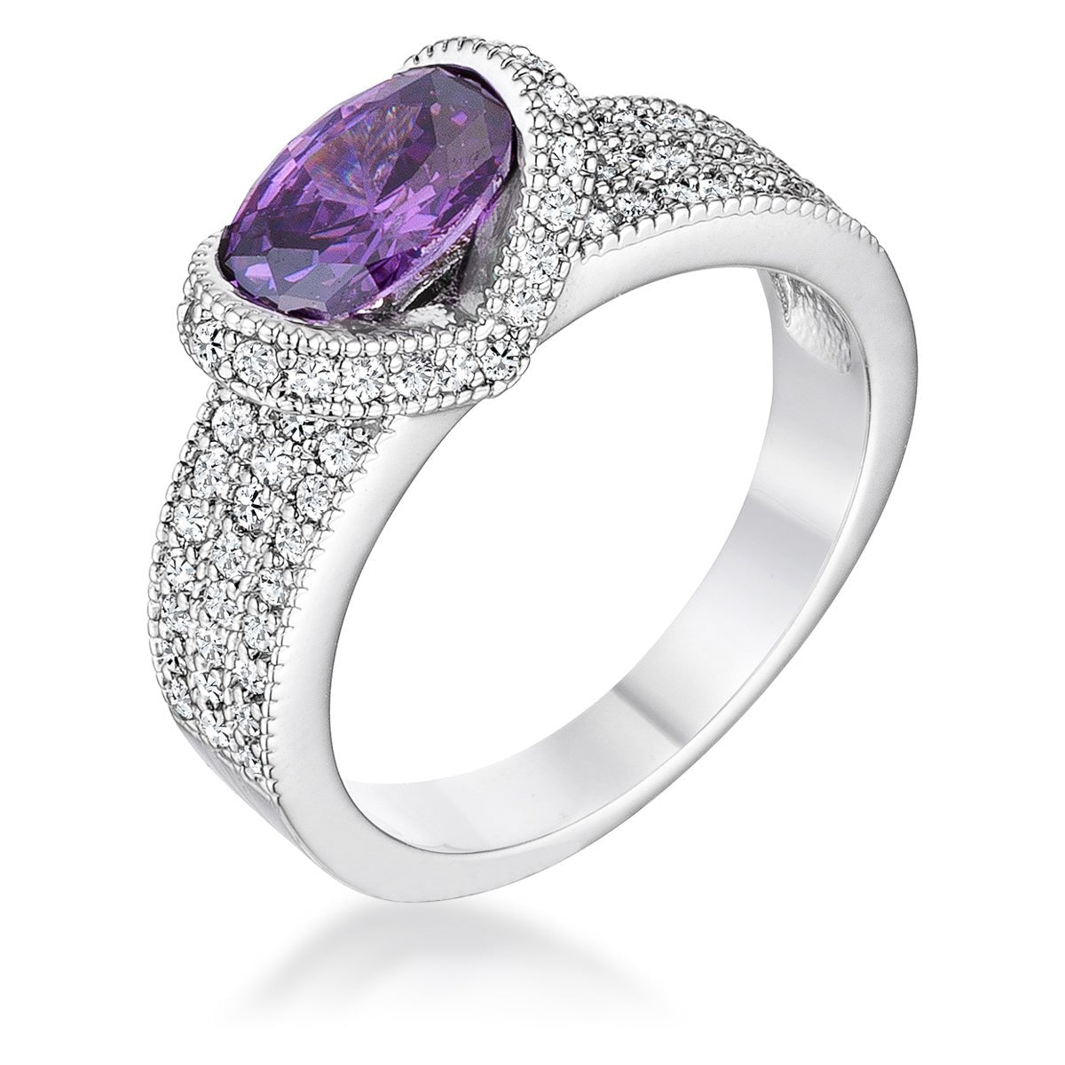 1.6 Ct Amethyst Oval CZ Ring, &lt;b&gt;Size 5&lt;/b&gt; - LinkagejewelrydesignLinkagejewelrydesign