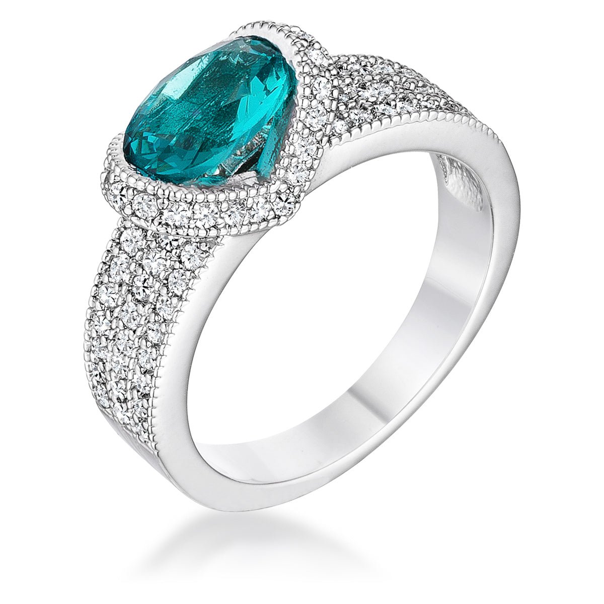 1.6 Ct Aqua Oval CZ Ring, &lt;b&gt;Size 5&lt;/b&gt; - LinkagejewelrydesignLinkagejewelrydesign