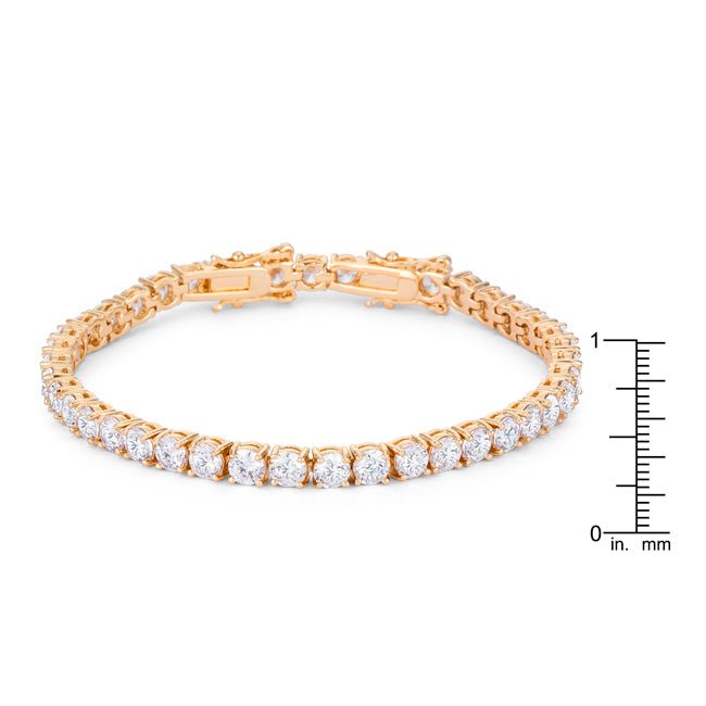 17.6 Ct Gold Plated Tennis Bracelet with Shimmering Round CZ - LinkagejewelrydesignLinkagejewelrydesign