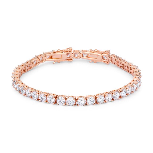 17.6 Ct Rosegold Tennis Bracelet with Shimmering Round CZ - LinkagejewelrydesignLinkagejewelrydesign