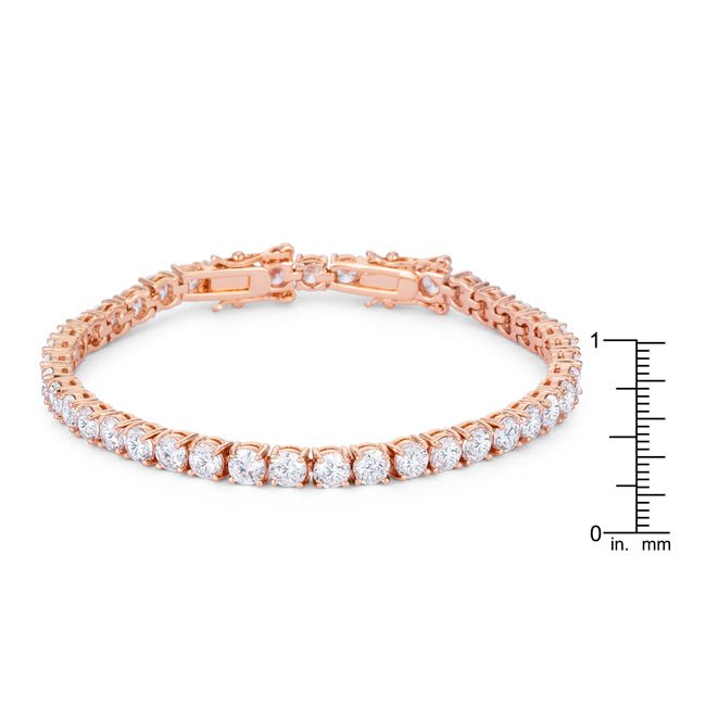 17.6 Ct Rosegold Tennis Bracelet with Shimmering Round CZ - LinkagejewelrydesignLinkagejewelrydesign