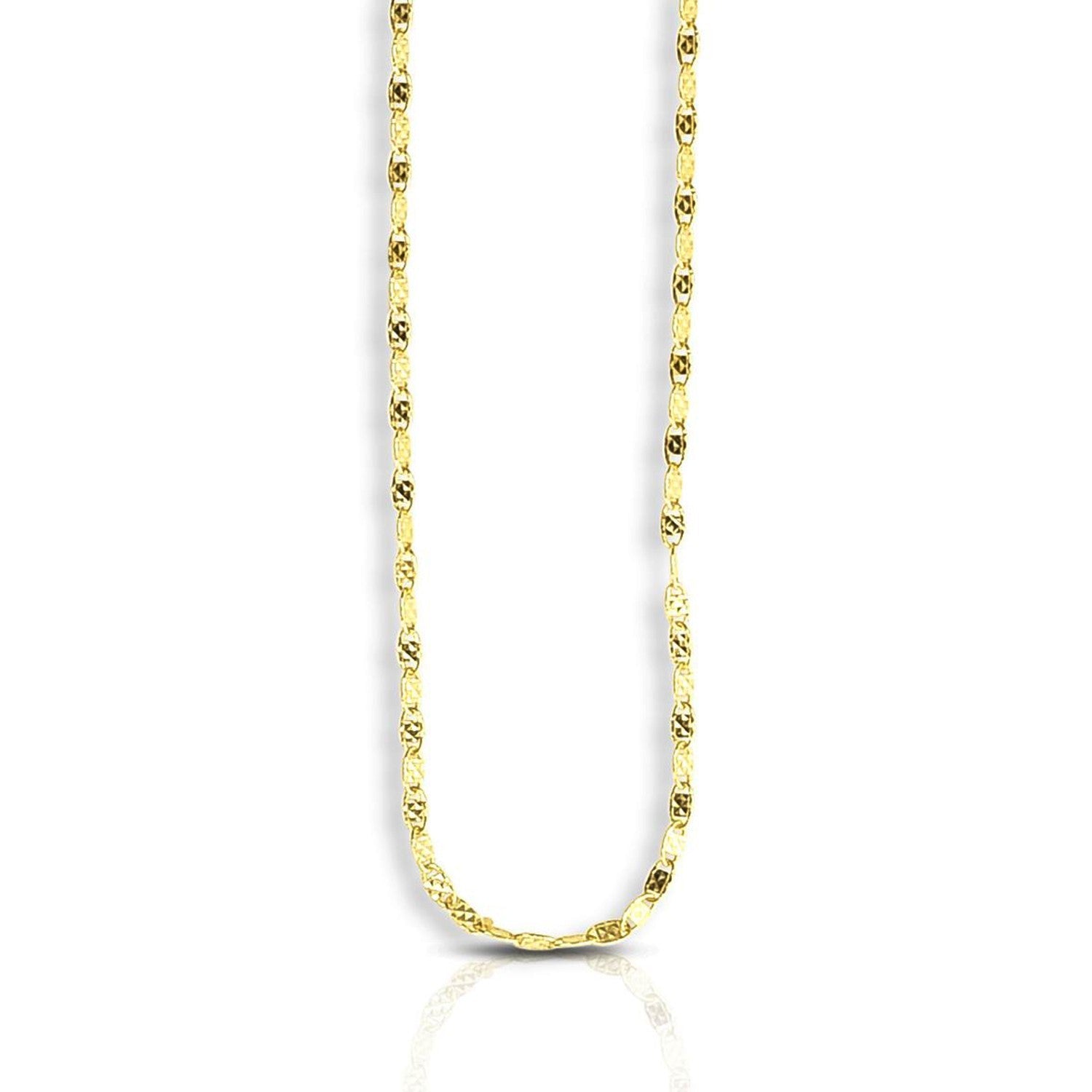 1.7mm 14k Yellow Gold Sparkle Valentino Chain - LinkagejewelrydesignLinkagejewelrydesign