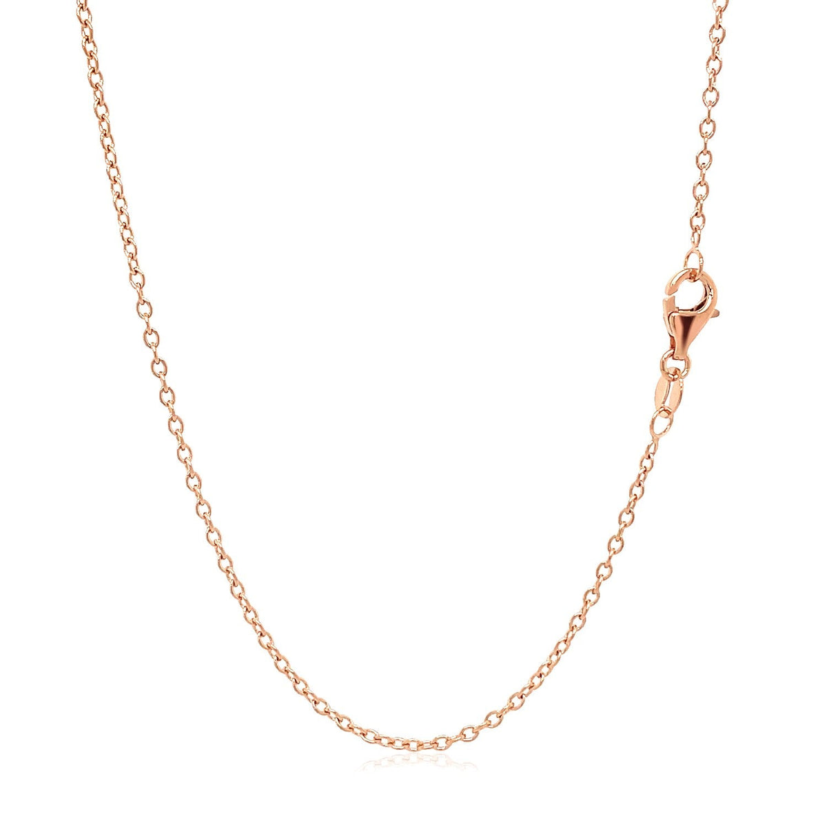 18k Rose Gold Round Oval Link Chain 1.5mm - LinkagejewelrydesignLinkagejewelrydesign