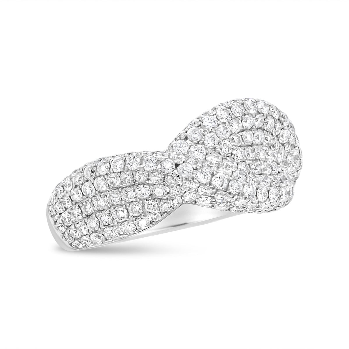 18K White Gold Cluster 2 1/4 Cttw Diamond Fashion Ring (F-G Color, VS1-VS2 Clarity) - Ring Size 7 - LinkagejewelrydesignLinkagejewelrydesign