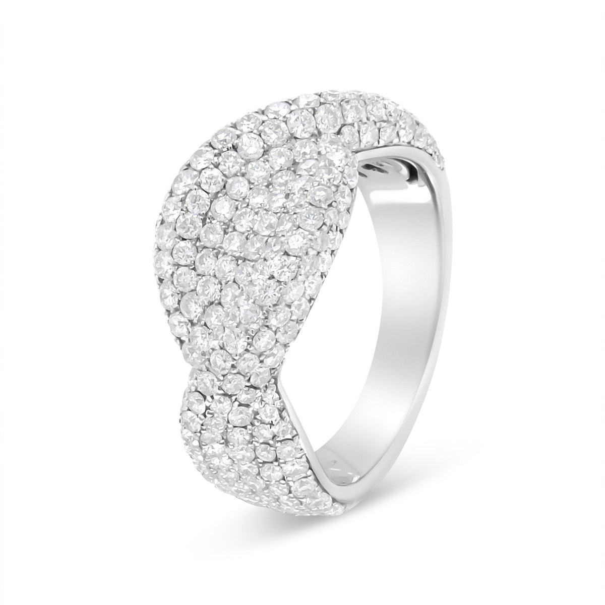 18K White Gold Cluster 2 1/4 Cttw Diamond Fashion Ring (F-G Color, VS1-VS2 Clarity) - Ring Size 7 - LinkagejewelrydesignLinkagejewelrydesign