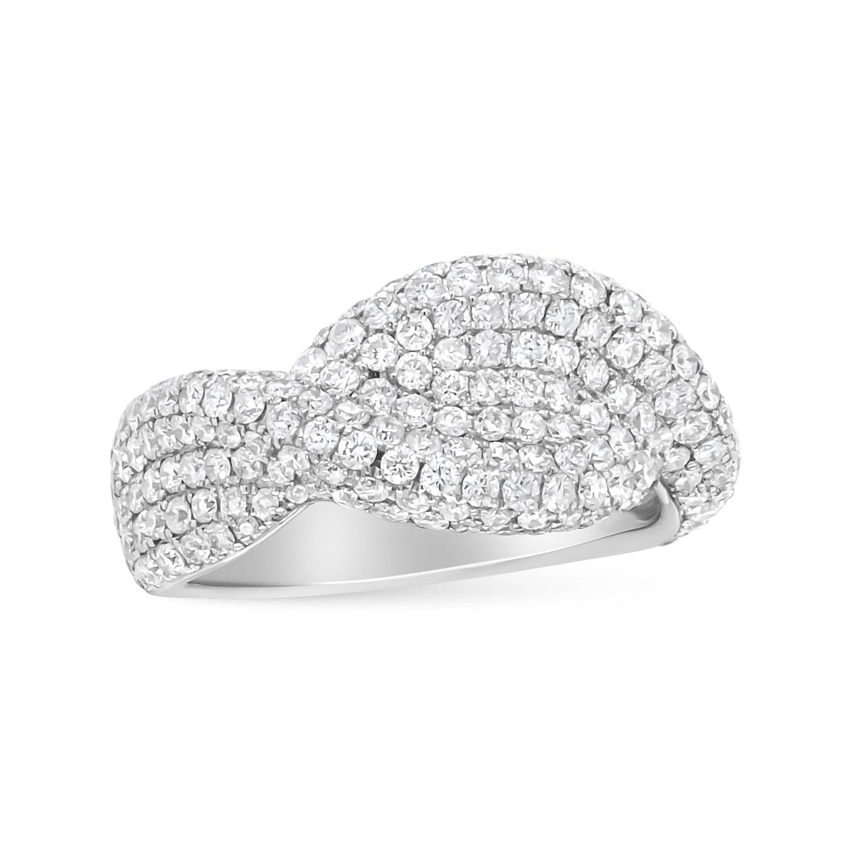18K White Gold Cluster 2 1/4 Cttw Diamond Fashion Ring (F-G Color, VS1-VS2 Clarity) - Ring Size 7 - LinkagejewelrydesignLinkagejewelrydesign
