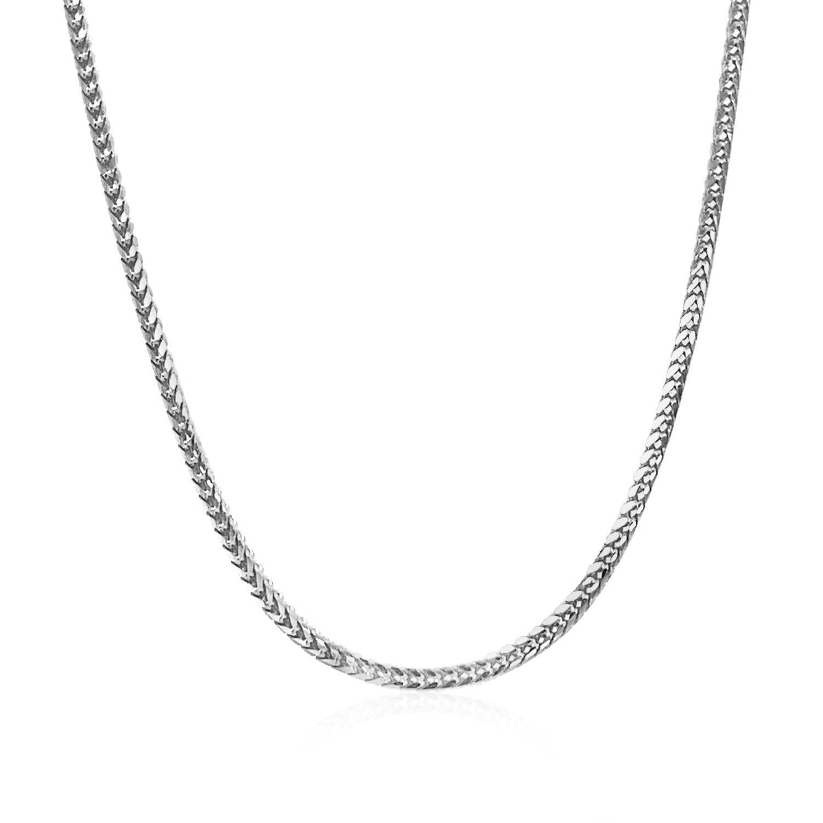 18k White Gold Franco Chain 1.6mm - LinkagejewelrydesignLinkagejewelrydesign