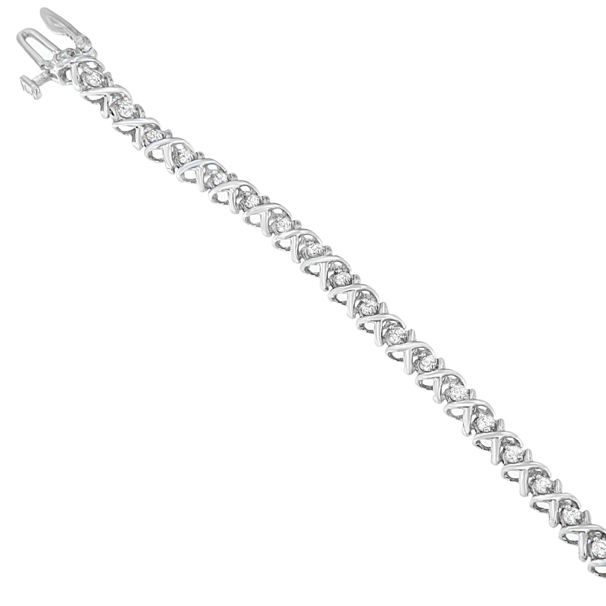 18K White Gold Round Cut Diamond Wrapped in Love Bracelet (1.00 cttw, H-I Color, I1-I2 Clarity) - LinkagejewelrydesignLinkagejewelrydesign