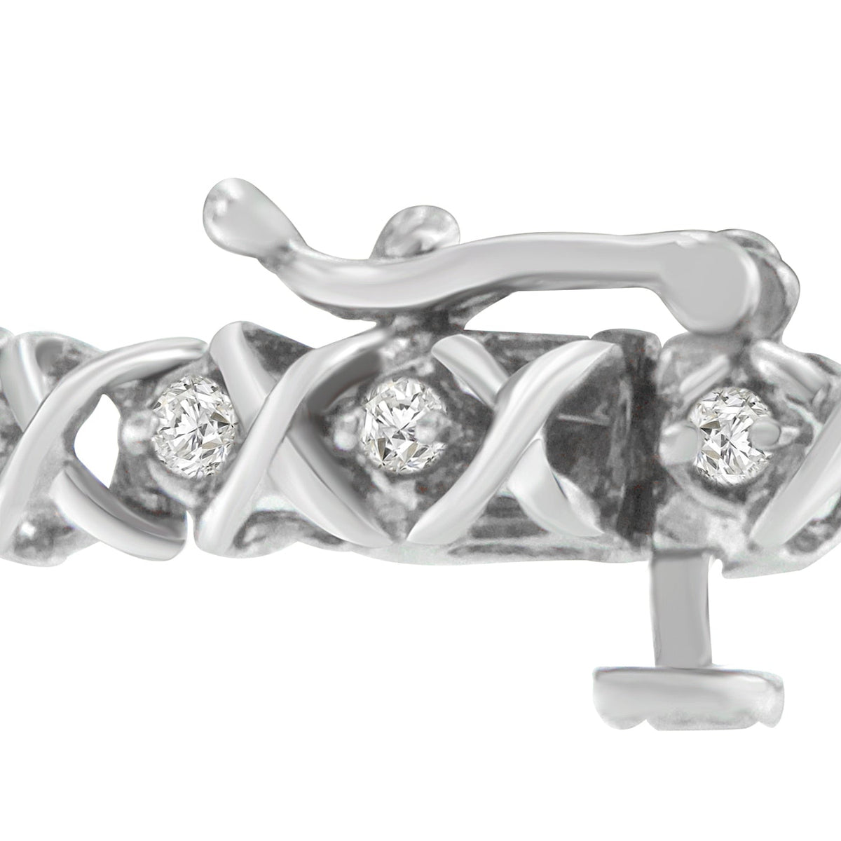 18K White Gold Round Cut Diamond Wrapped in Love Bracelet (1.00 cttw, H-I Color, I1-I2 Clarity) - LinkagejewelrydesignLinkagejewelrydesign