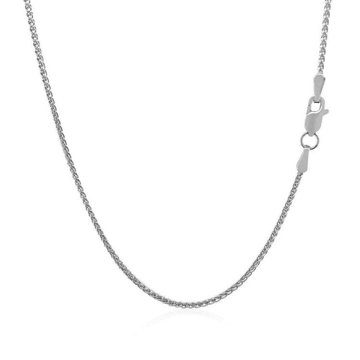 18k White Gold Round Wheat Chain 1.4mm - LinkagejewelrydesignLinkagejewelrydesign