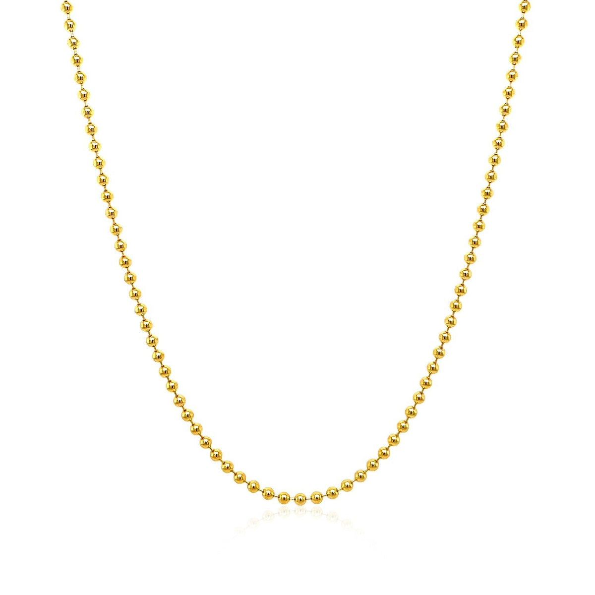 18k Yellow Gold Bead Chain 1.5mm - LinkagejewelrydesignLinkagejewelrydesign