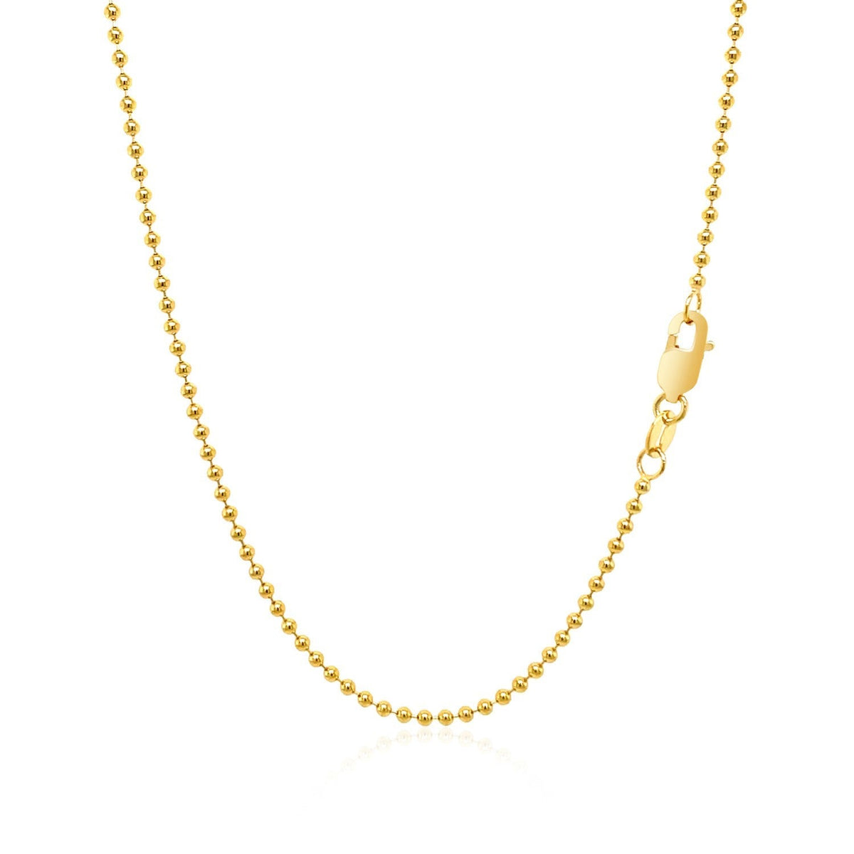 18k Yellow Gold Bead Chain 1.5mm - LinkagejewelrydesignLinkagejewelrydesign