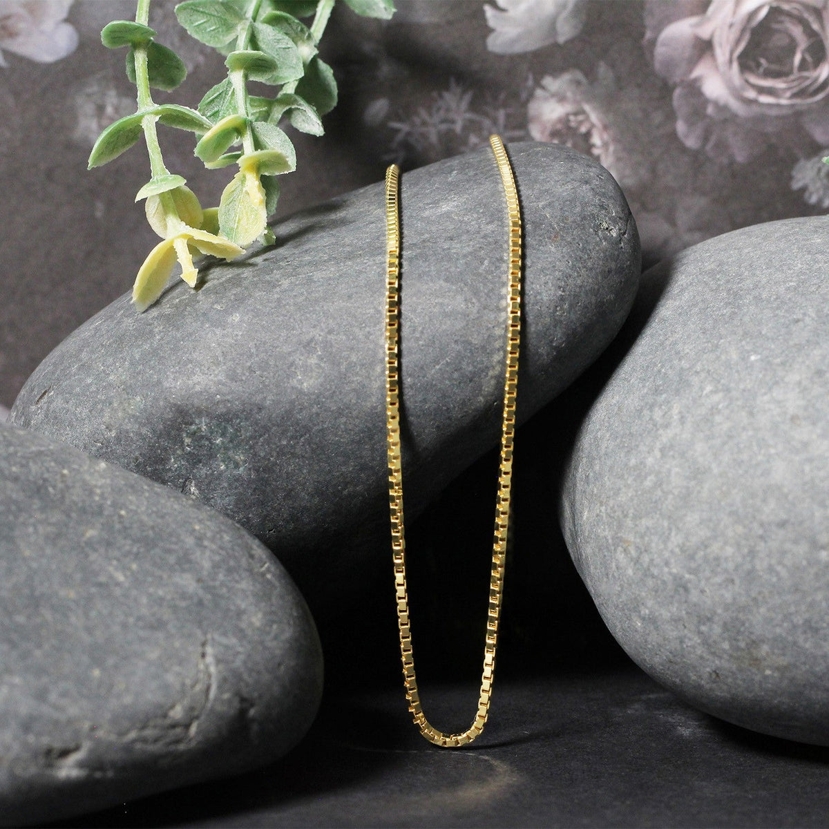 18k Yellow Gold Classic Box Chain 1.4mm - LinkagejewelrydesignLinkagejewelrydesign