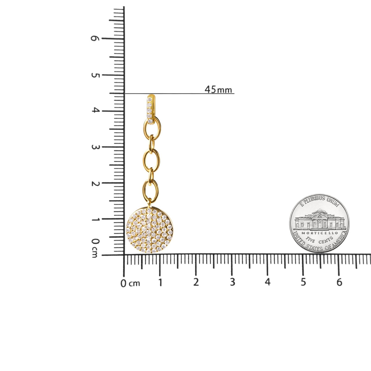 18K Yellow Gold Plated .925 Sterling Silver 1.0 Cttw Diamond Composite Cluster Dangle Chain Earrings (I-J Color, I1-I2 Clarity) - LinkagejewelrydesignLinkagejewelrydesign