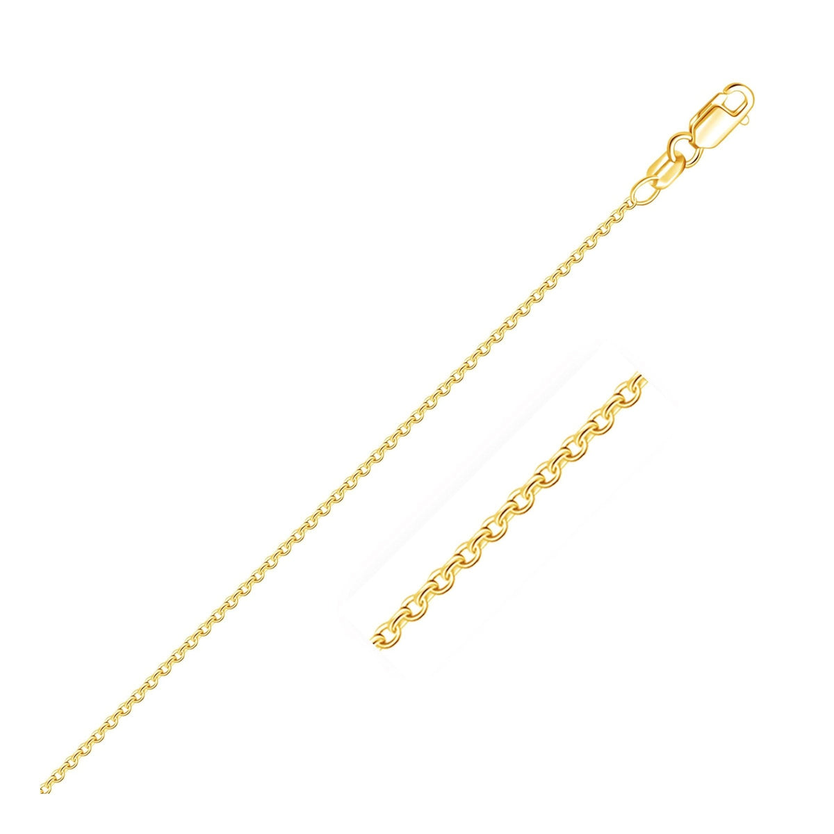 18k Yellow Gold Round Cable Link Chain 1.5mm - LinkagejewelrydesignLinkagejewelrydesign