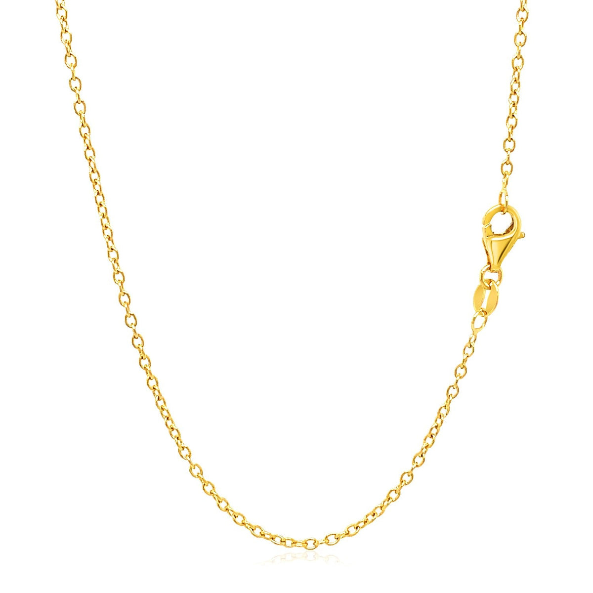 18k Yellow Gold Round Cable Link Chain 1.5mm - LinkagejewelrydesignLinkagejewelrydesign