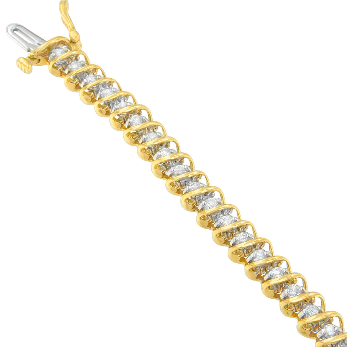 18K Yellow Gold Round Cut Diamond Tennis Bracelet (3.00 cttw, I-J Color, I1-I2 Clarity) - LinkagejewelrydesignLinkagejewelrydesign