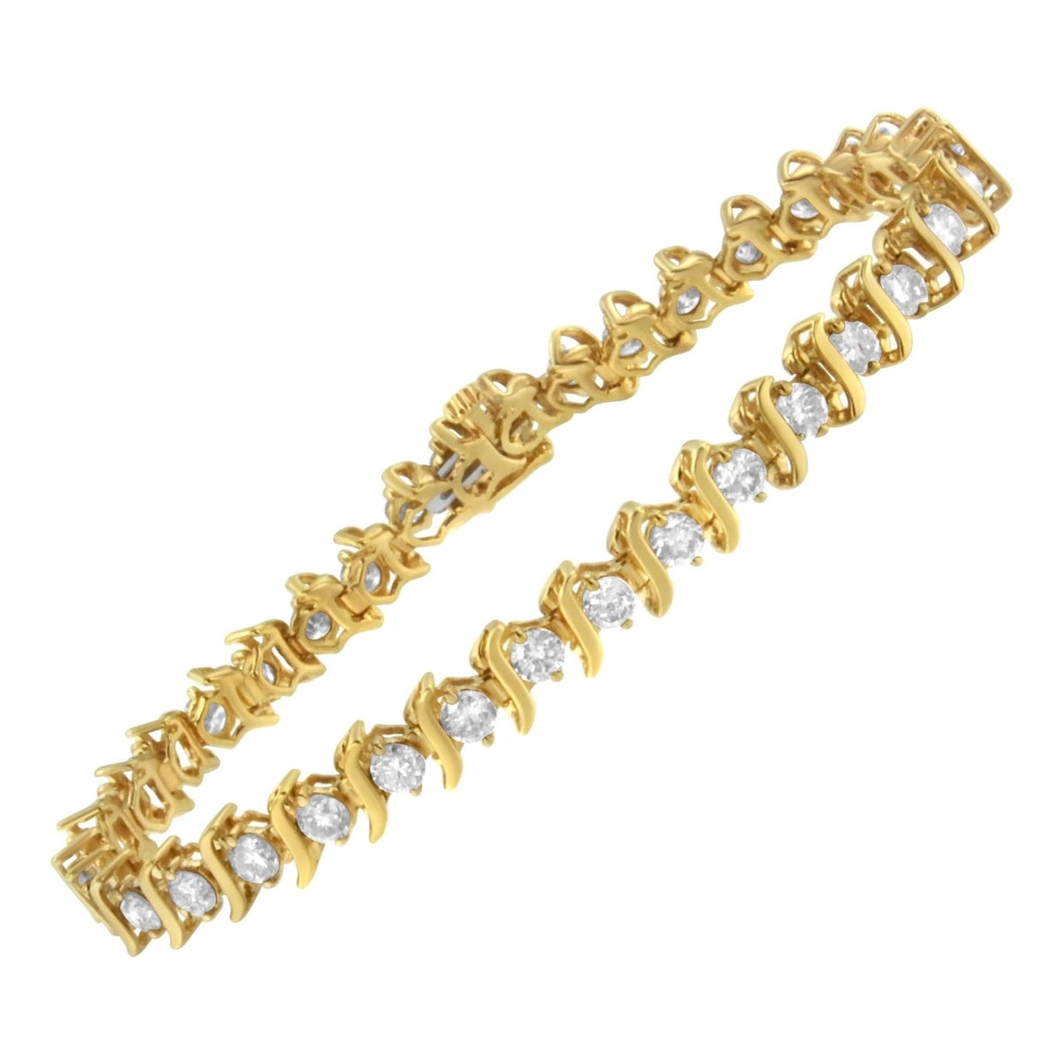 2 Micron 14KT Yellow Gold Plated Sterling Silver Diamond Link Bracelet (5 cttw, K-L Color, I2-I3 Clarity) - LinkagejewelrydesignLinkagejewelrydesign
