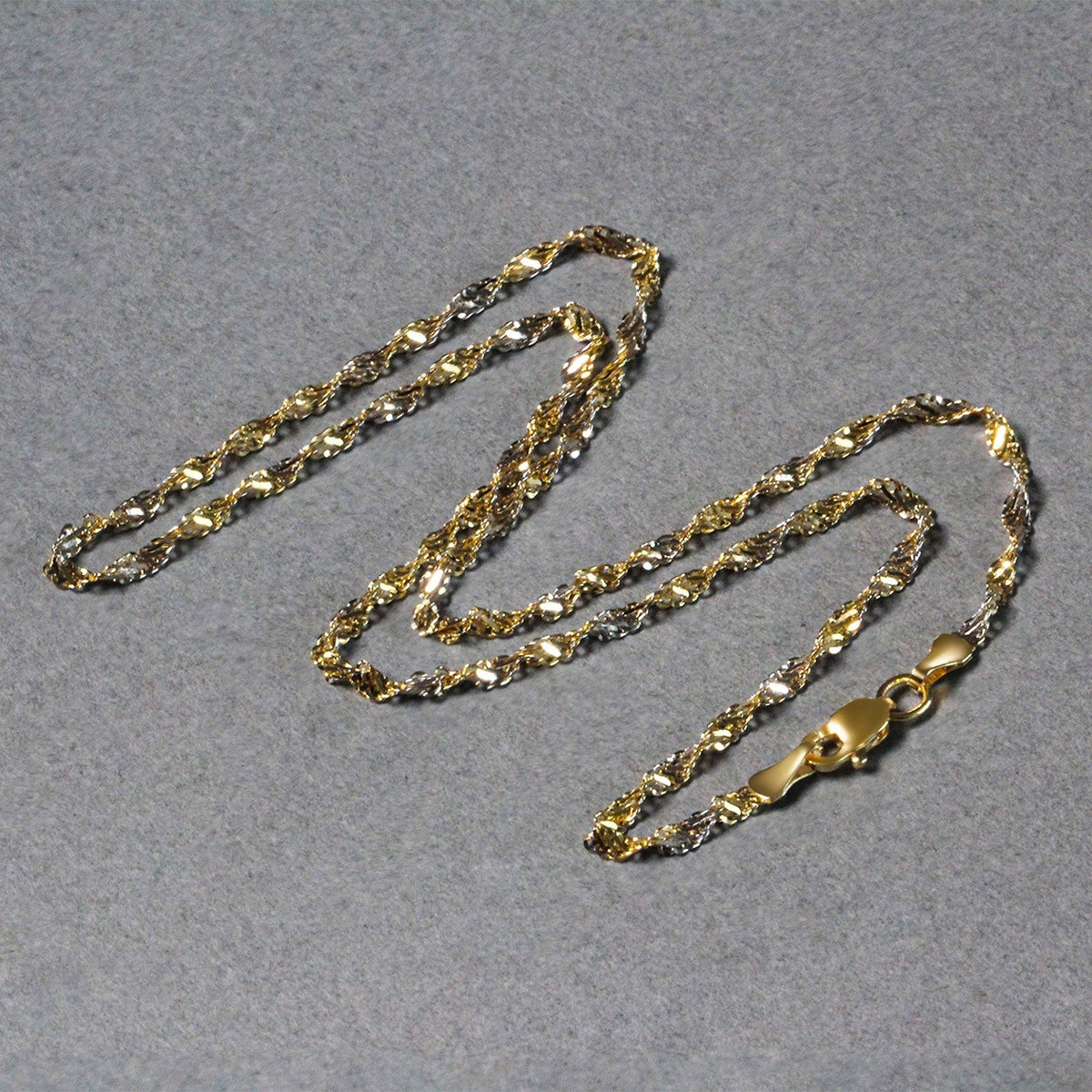 2.0mm 14k Two - Tone Gold Singapore Chain - LinkagejewelrydesignLinkagejewelrydesign