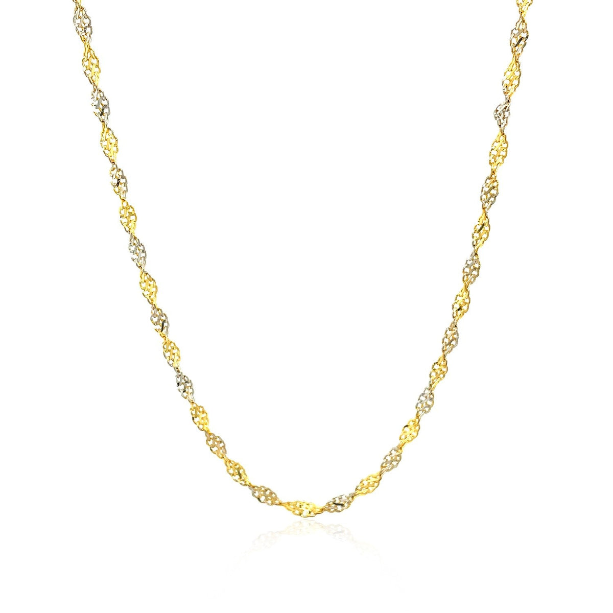 2.0mm 14k Two - Tone Gold Singapore Chain - LinkagejewelrydesignLinkagejewelrydesign
