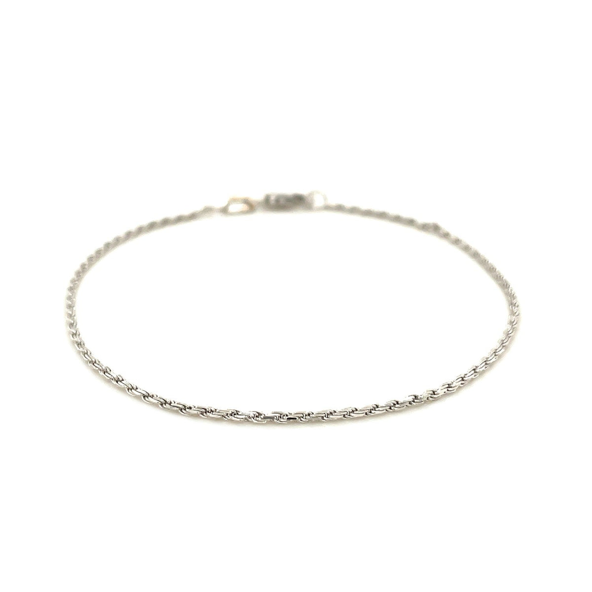 2.0mm 14k White Gold Solid Diamond Cut Rope Bracelet - LinkagejewelrydesignLinkagejewelrydesign