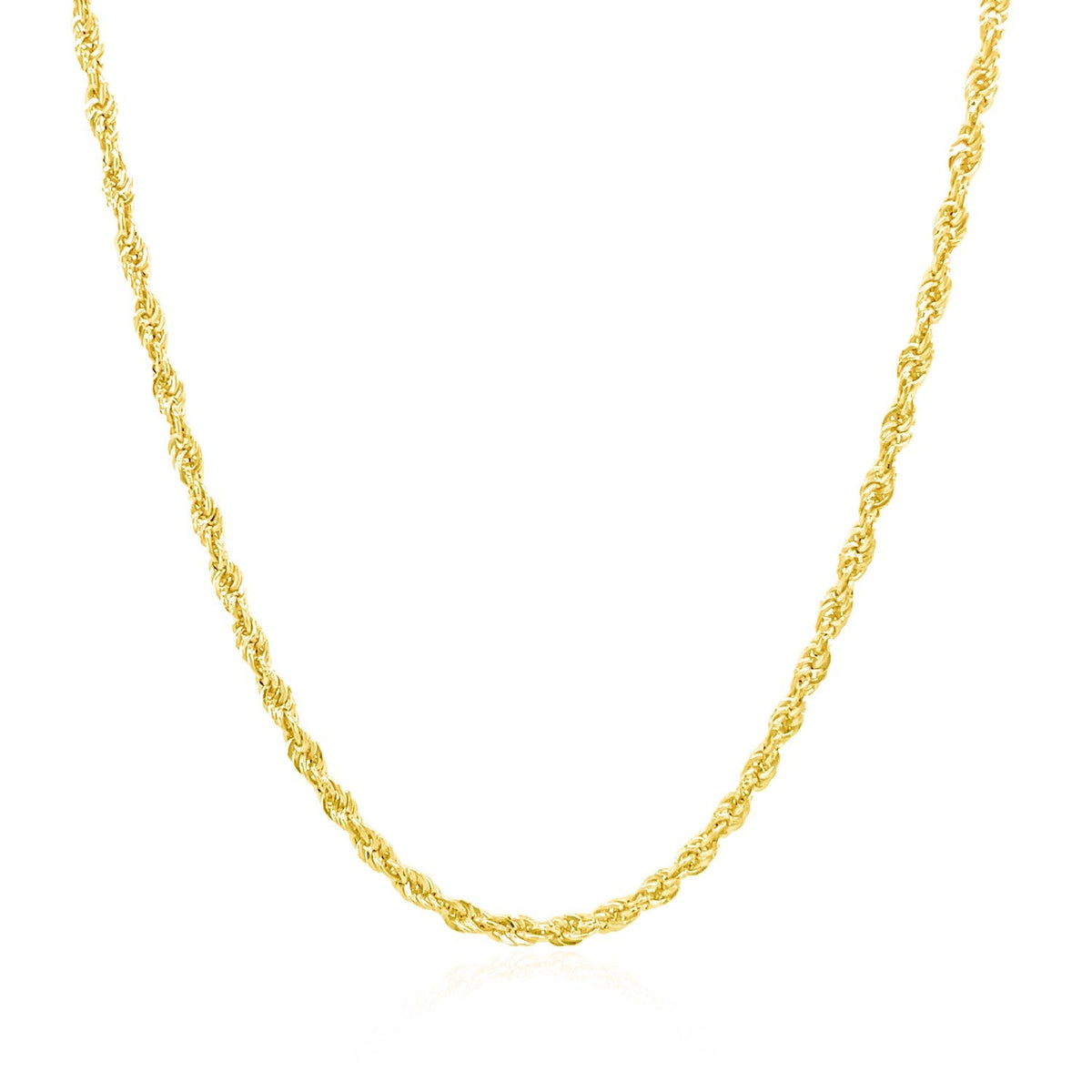 2.0mm 14k Yellow Gold Light Rope Chain - LinkagejewelrydesignLinkagejewelrydesign