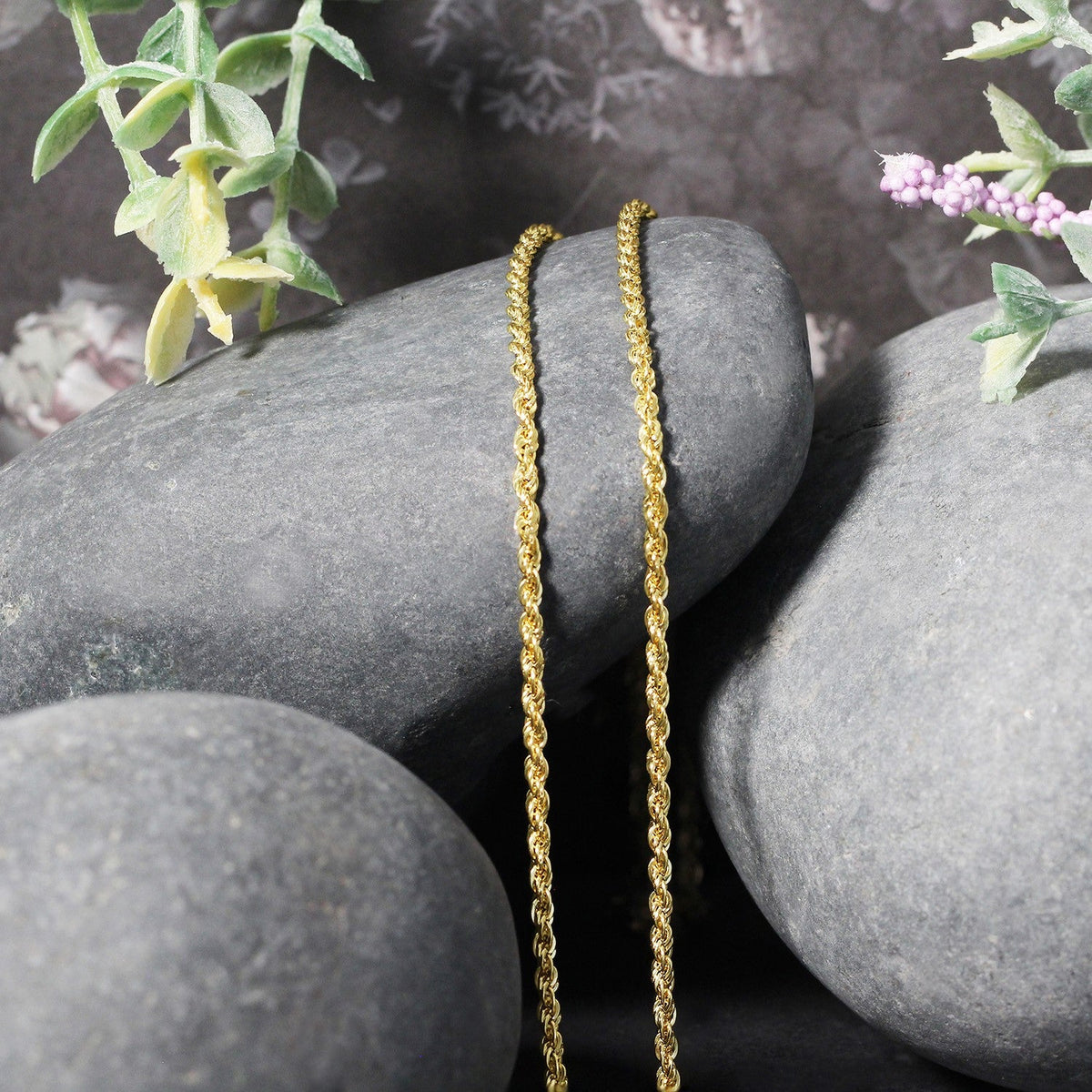 2.0mm 14k Yellow Gold Light Rope Chain - LinkagejewelrydesignLinkagejewelrydesign