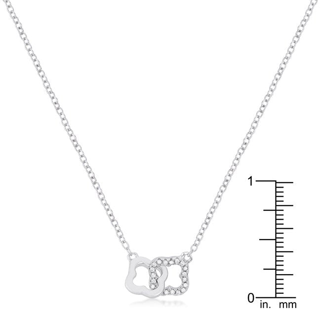 .21 Ct Rhodium Necklace with Floral Links - LinkagejewelrydesignLinkagejewelrydesign